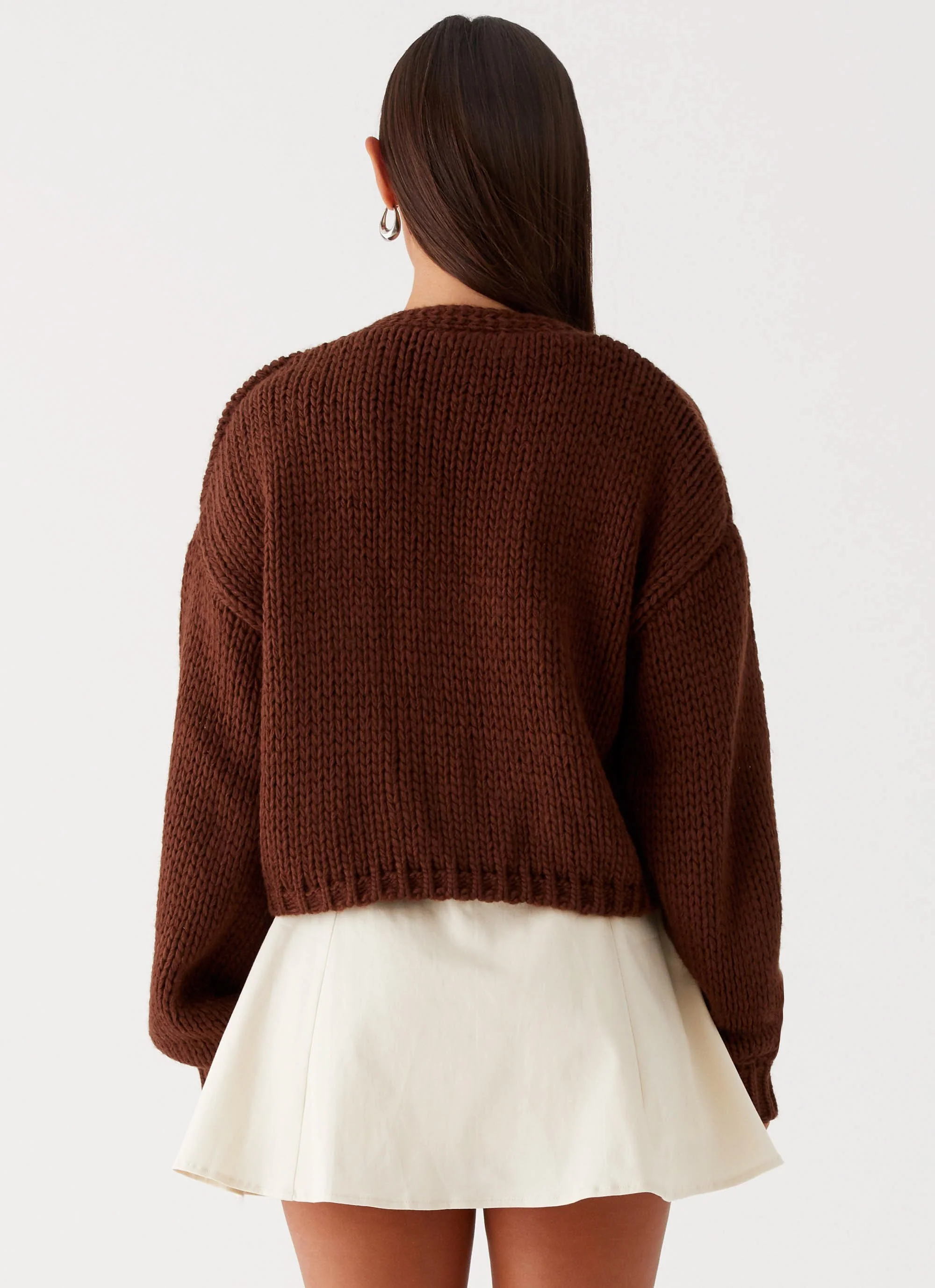 Jasleen Knit Cardigan - Brown - Image 4