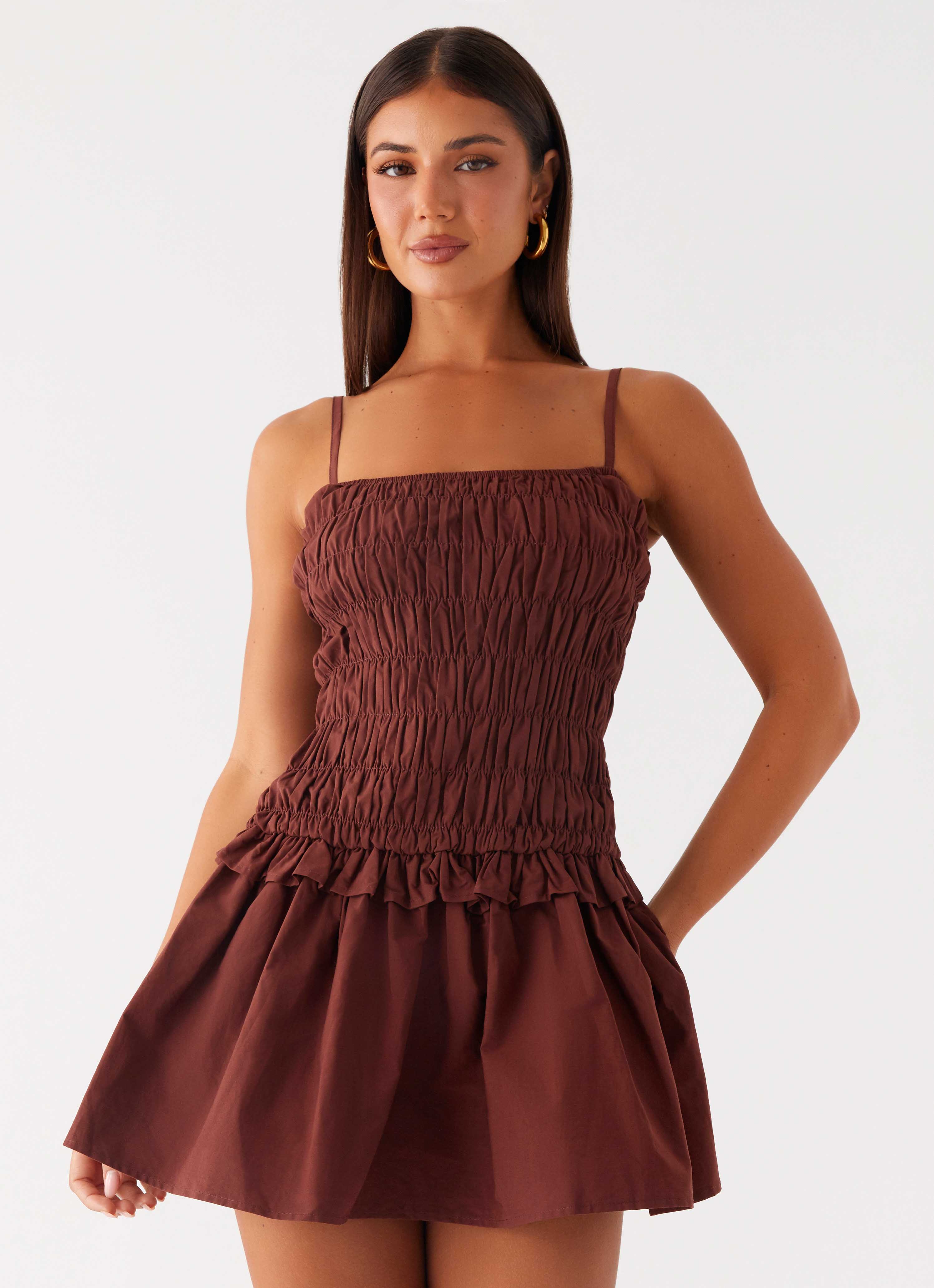 Jaxi Mini Dress - Chocolate - Image 5