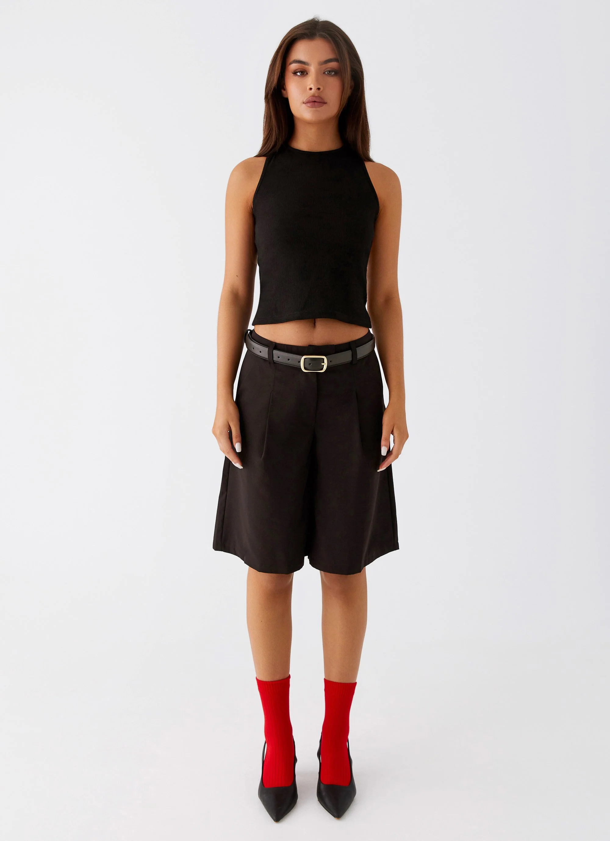 Jeni Long Tailored Jorts - Black - Image 2
