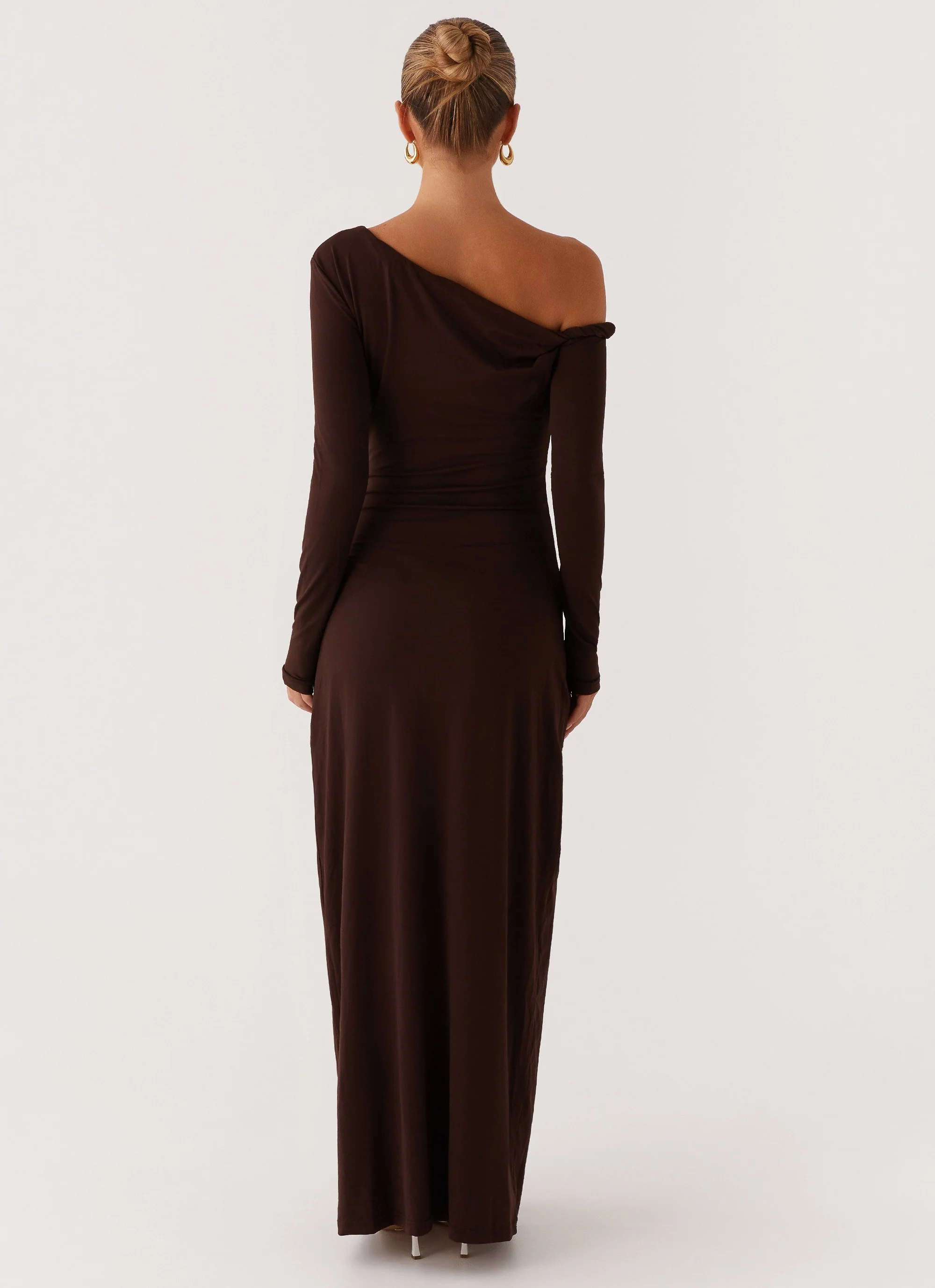 Jordana Twist Maxi Dress - Brown - Image 2