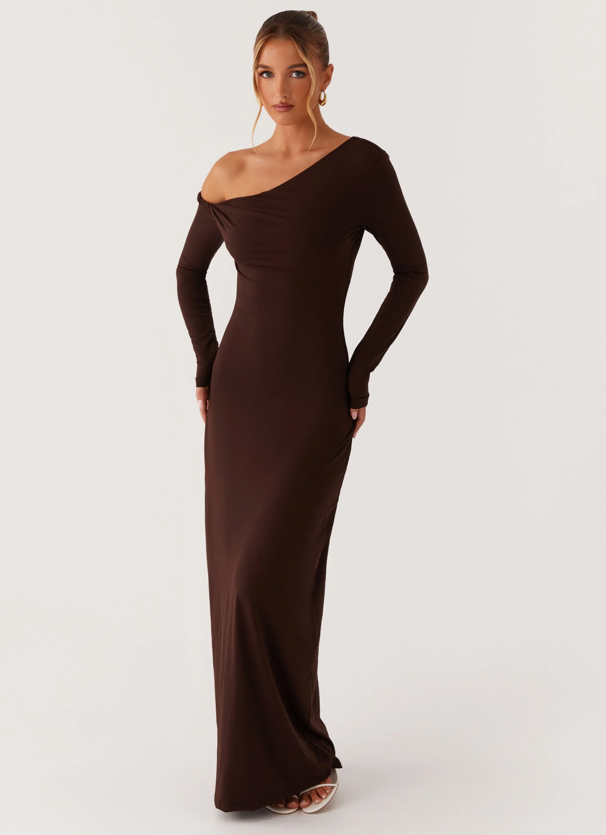 Jordana Twist Maxi Dress - Brown - Image 4