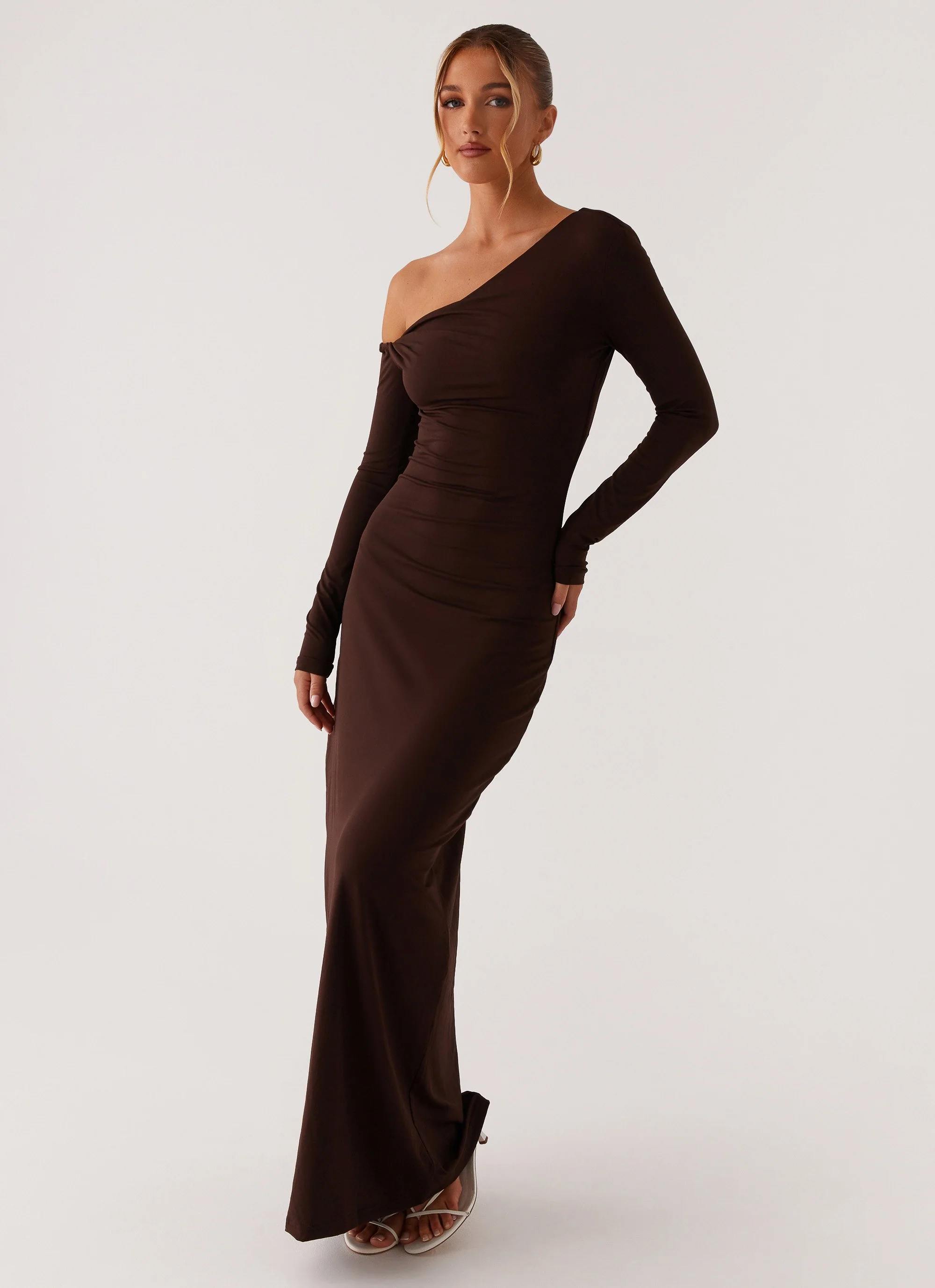 Jordana Twist Maxi Dress - Brown - Image 5