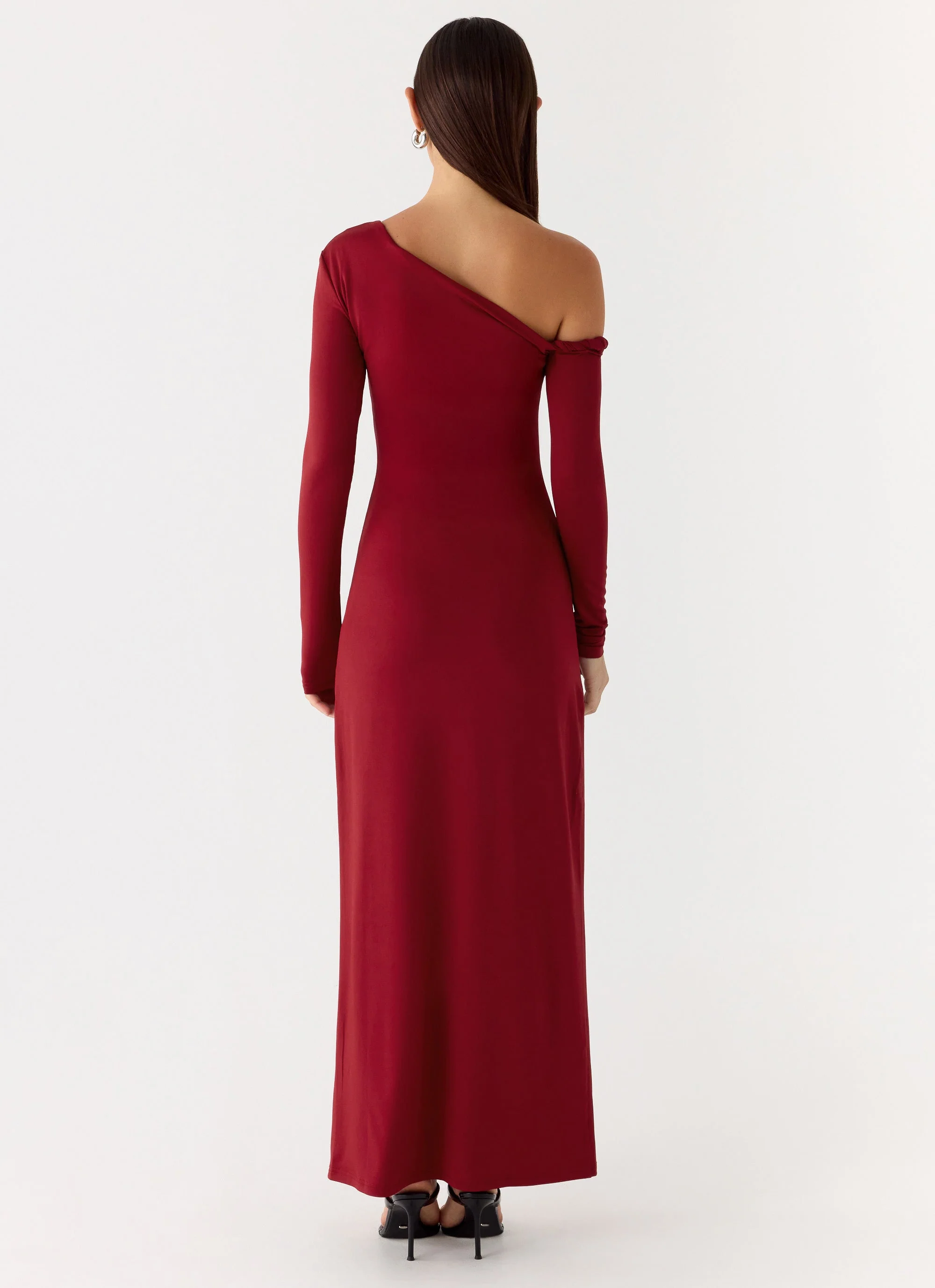 Jordana Twist Maxi Dress - Merlot - Image 3