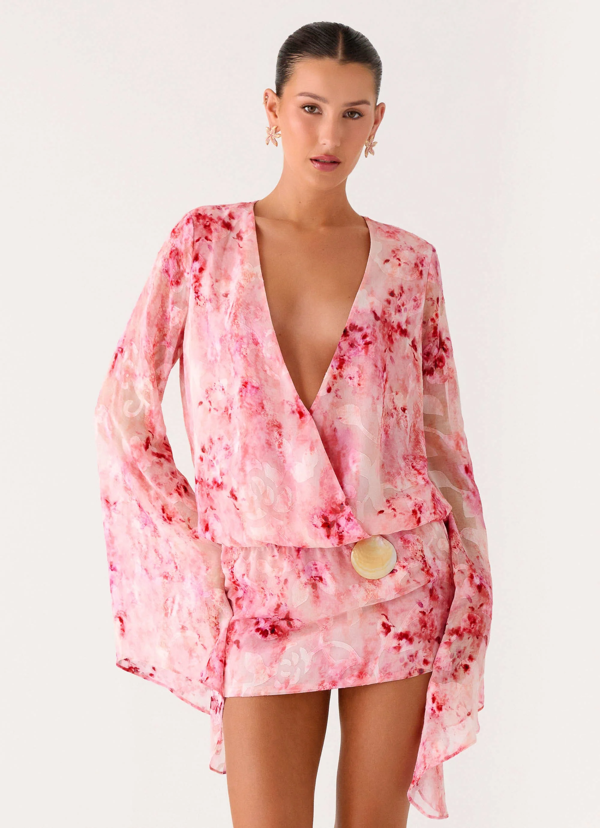 Junia Long Sleeve Mini Dress - Pink - Image 3