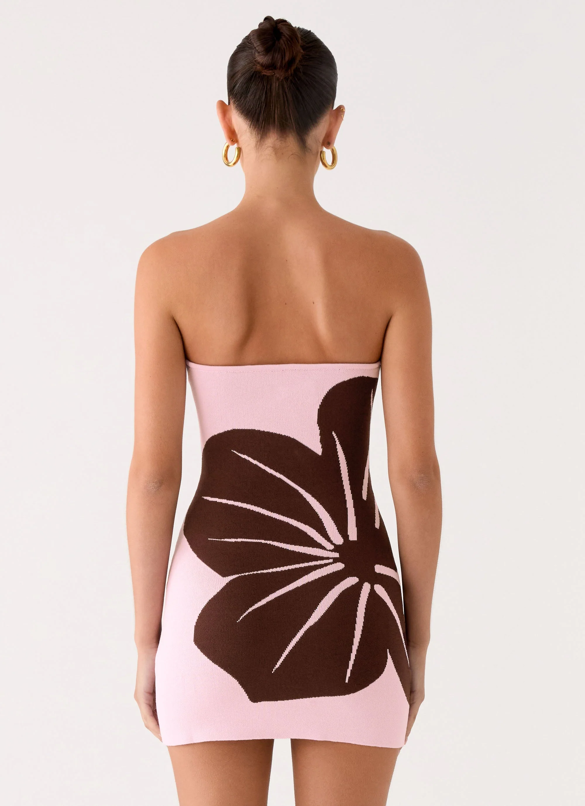 Kader Strapless Knit Mini Dress - Espresso Meadow - Image 3