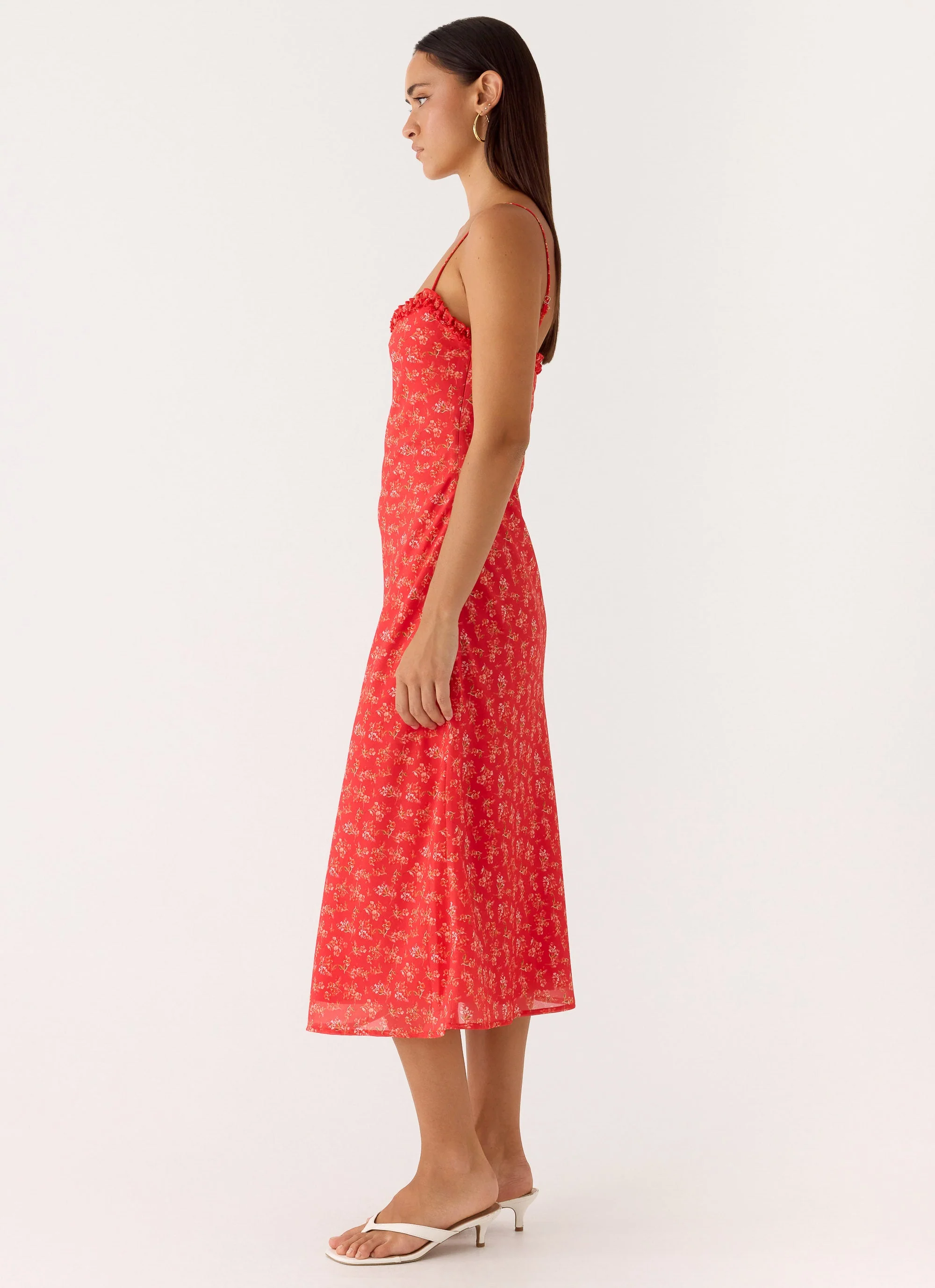 Kahlo Midi Dress - Magenta Red Rose - Image 2