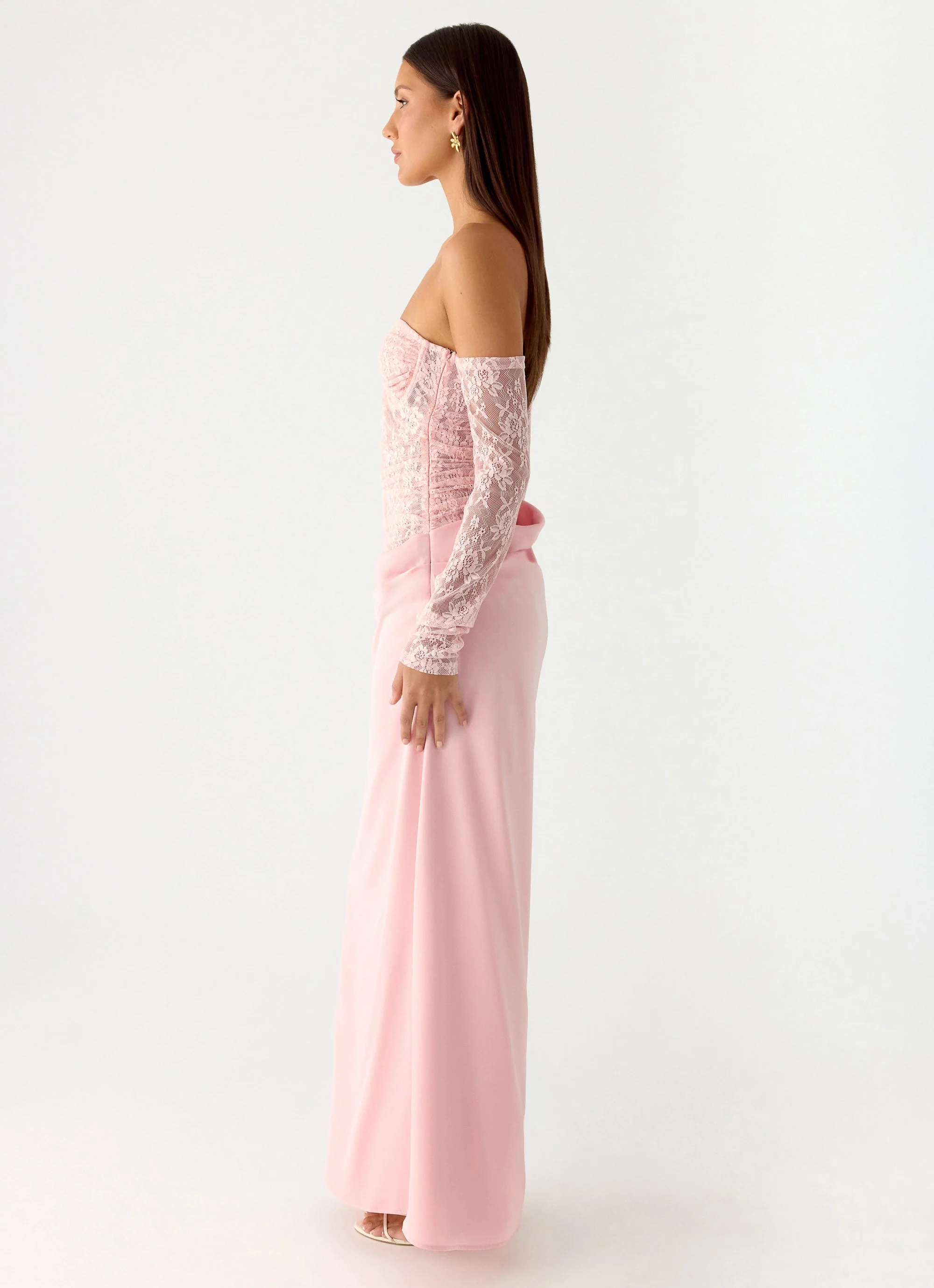 Kaina Off Shoulder Maxi Dress - Pink - Image 2