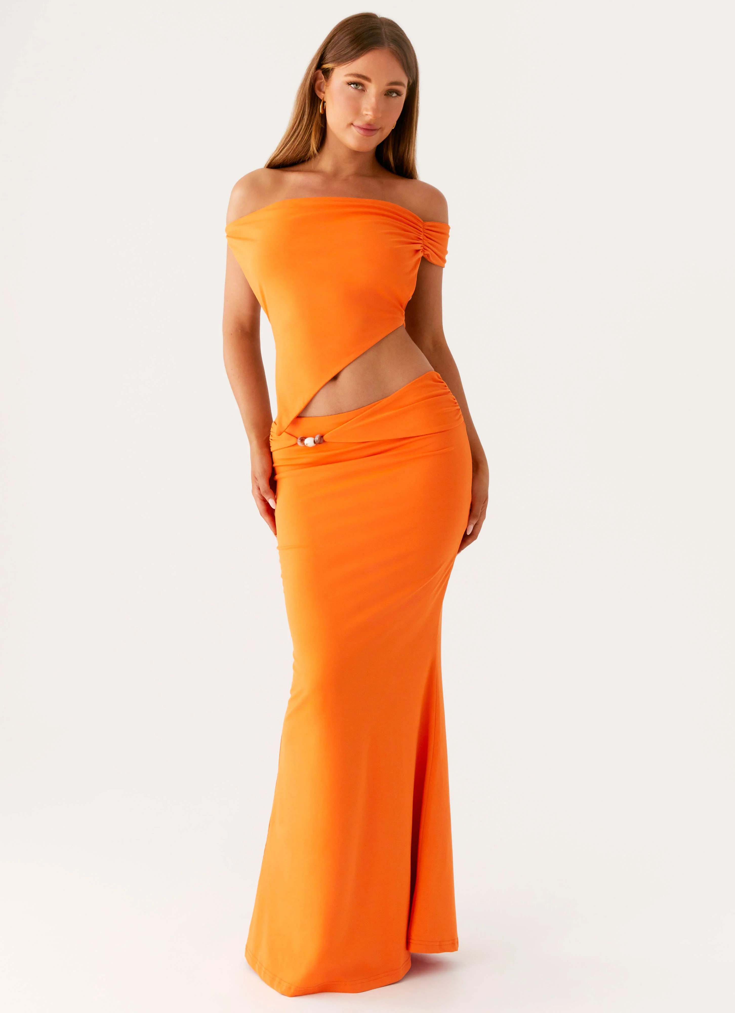 Kamara Off Shoulder Top - Orange - Image 4