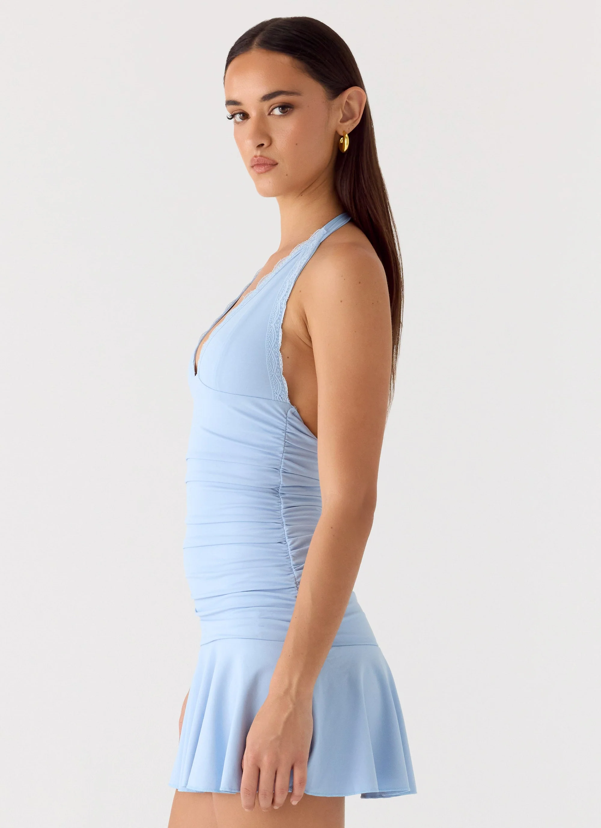 Kanata Halter Mini Dress - Blue - Image 2