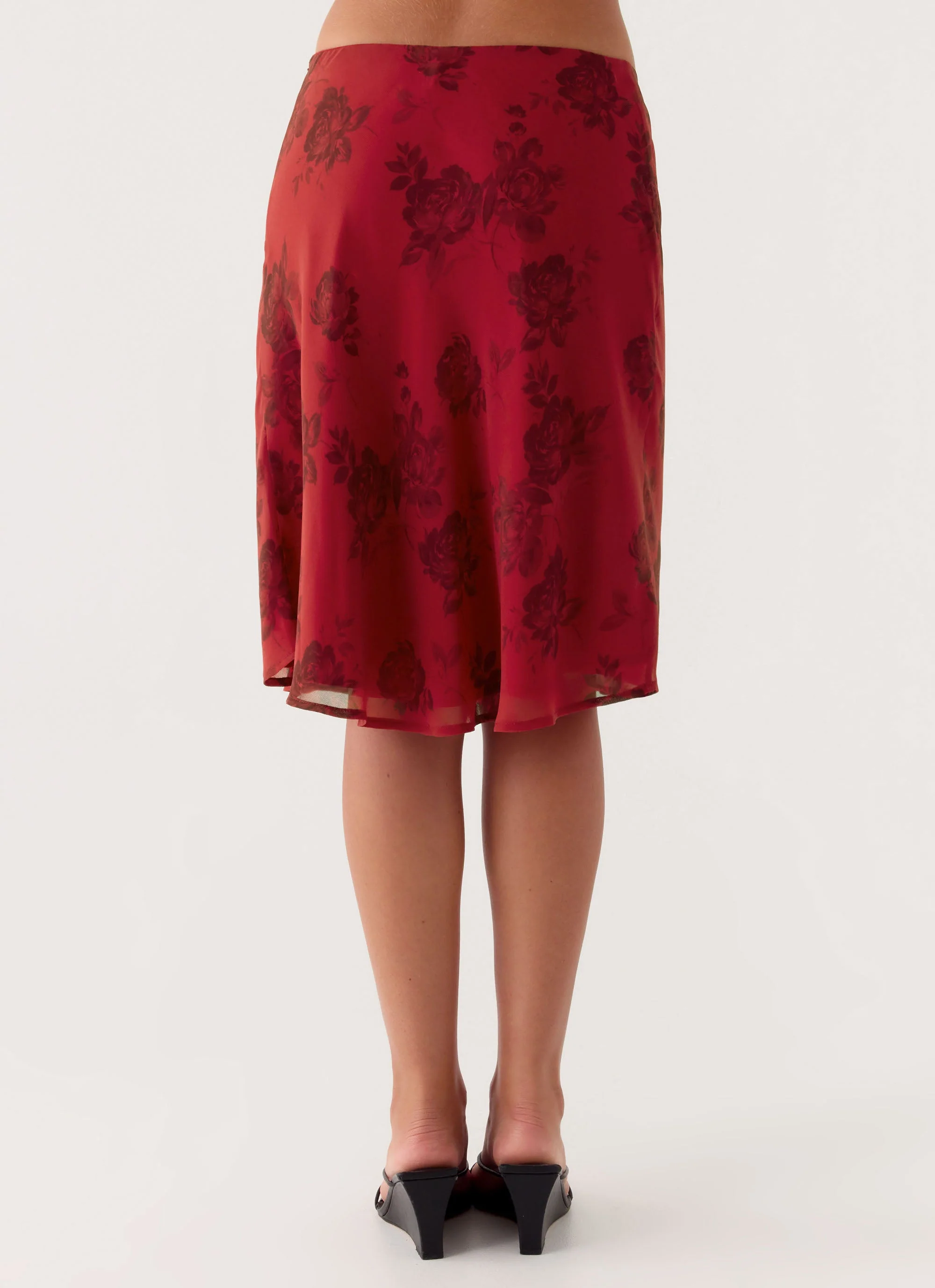 Karleigh Midi Skirt - Cherry Rose - Image 3