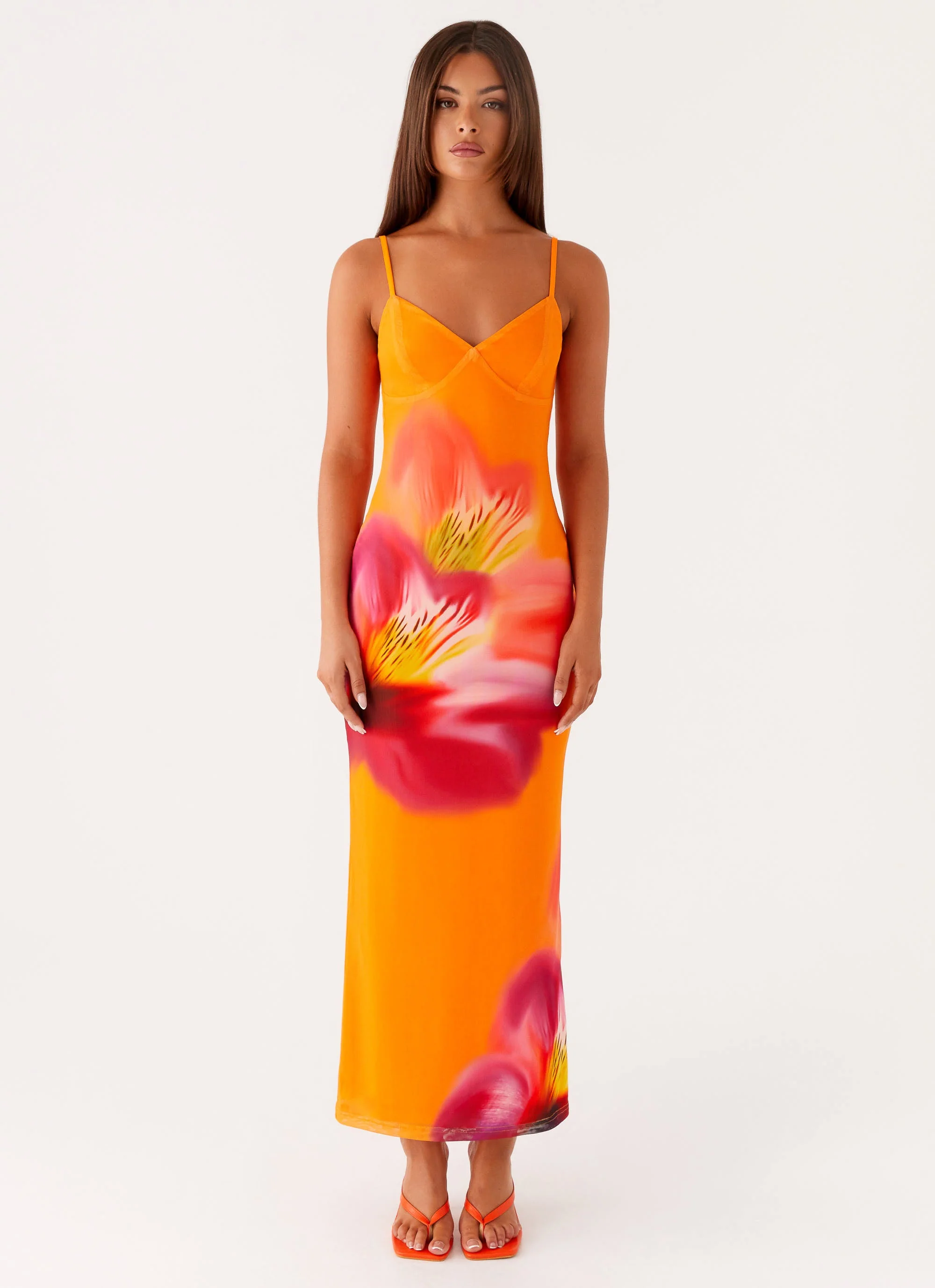 Kasey Midi Dress - Orange Tropical - Image 3