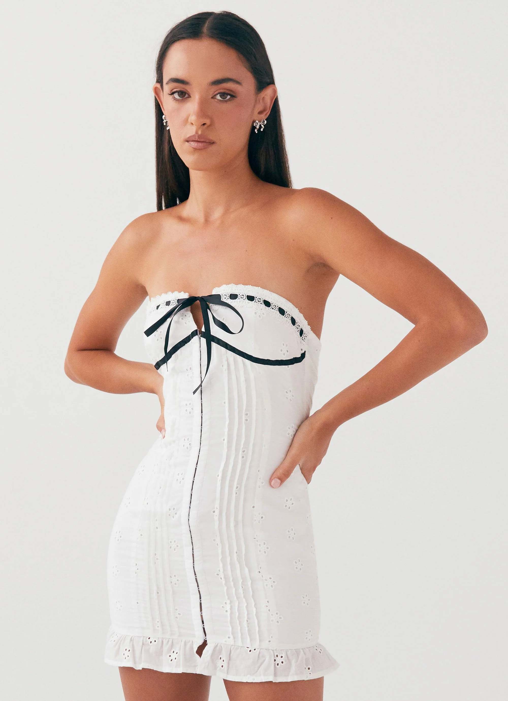 Katana Mini Dress - White - Image 6
