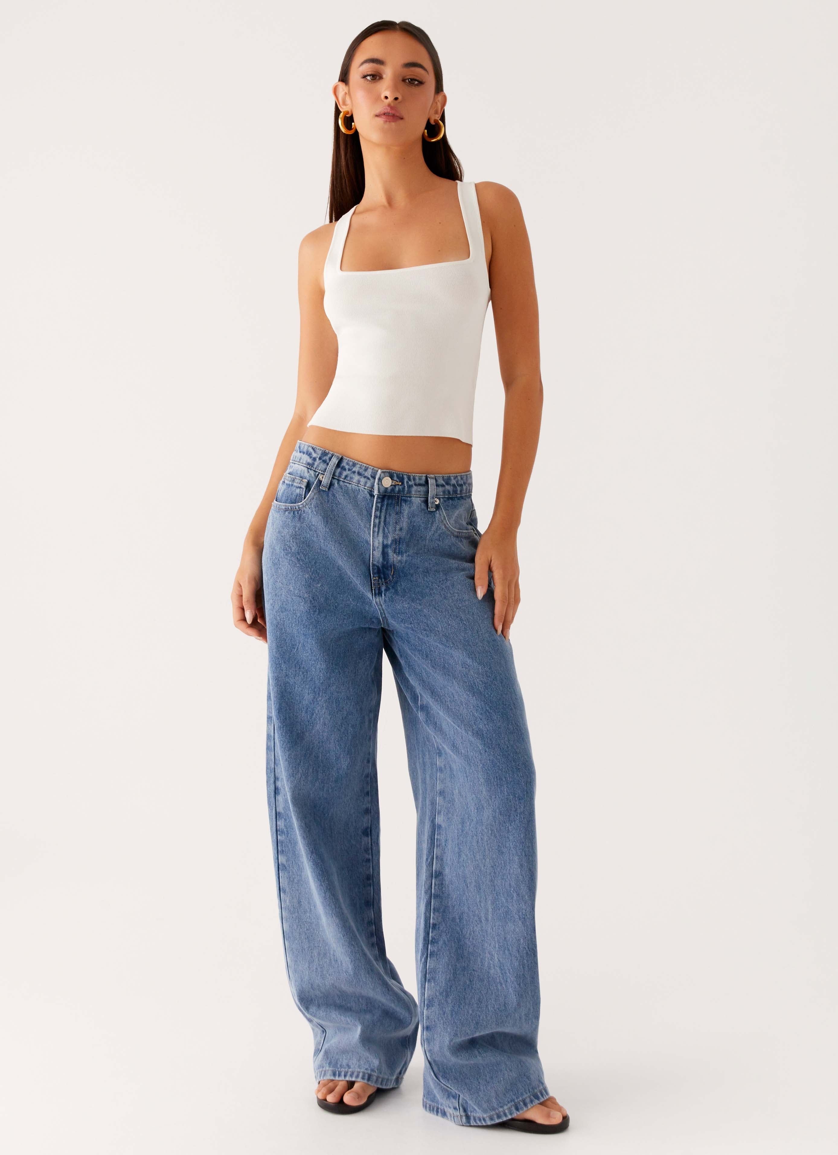 Keanna Low Rise Denim Jeans - Blue Denim - Image 2