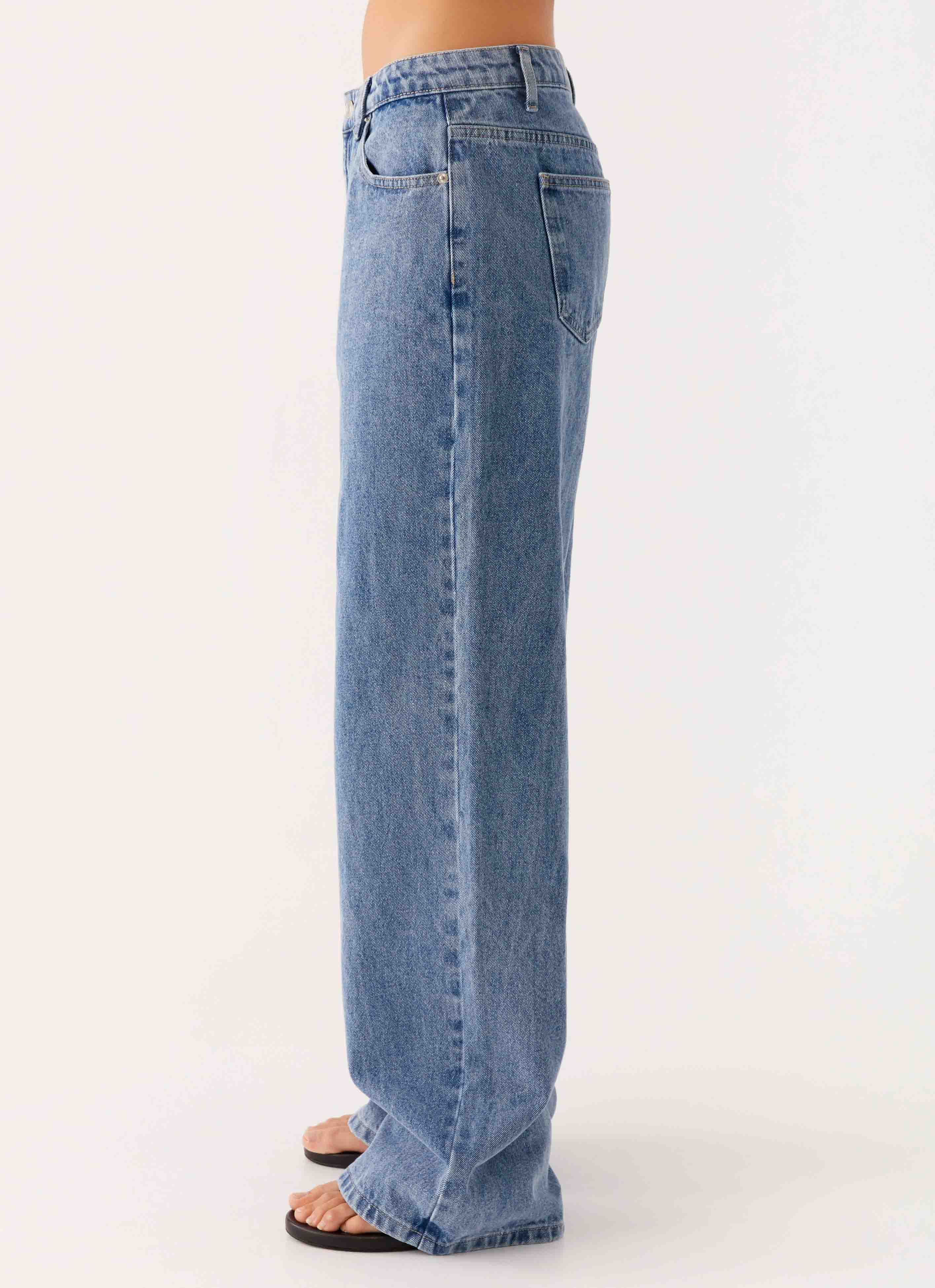 Keanna Low Rise Denim Jeans - Blue Denim - Image 3
