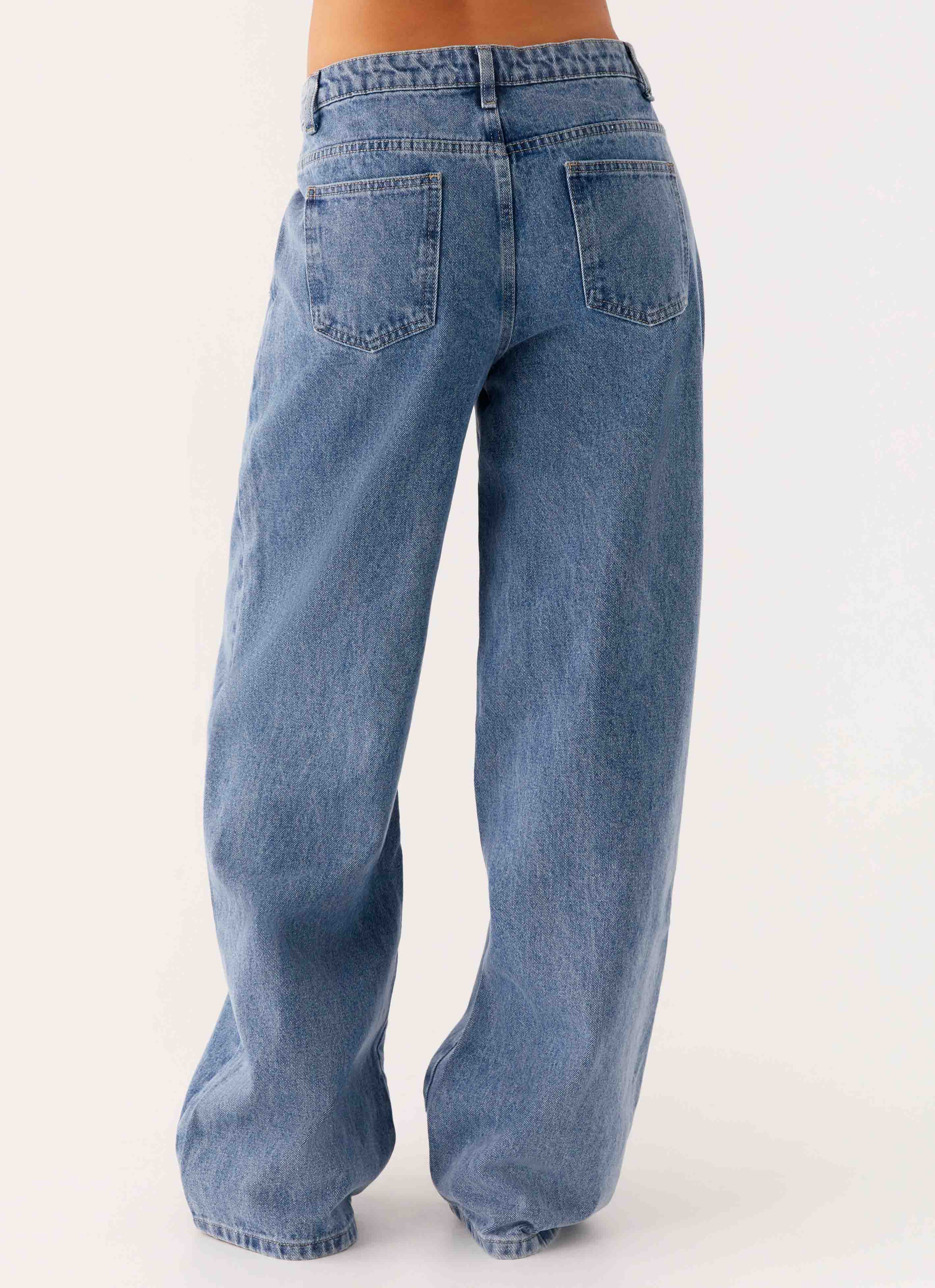 Keanna Low Rise Denim Jeans - Blue Denim - Image 4
