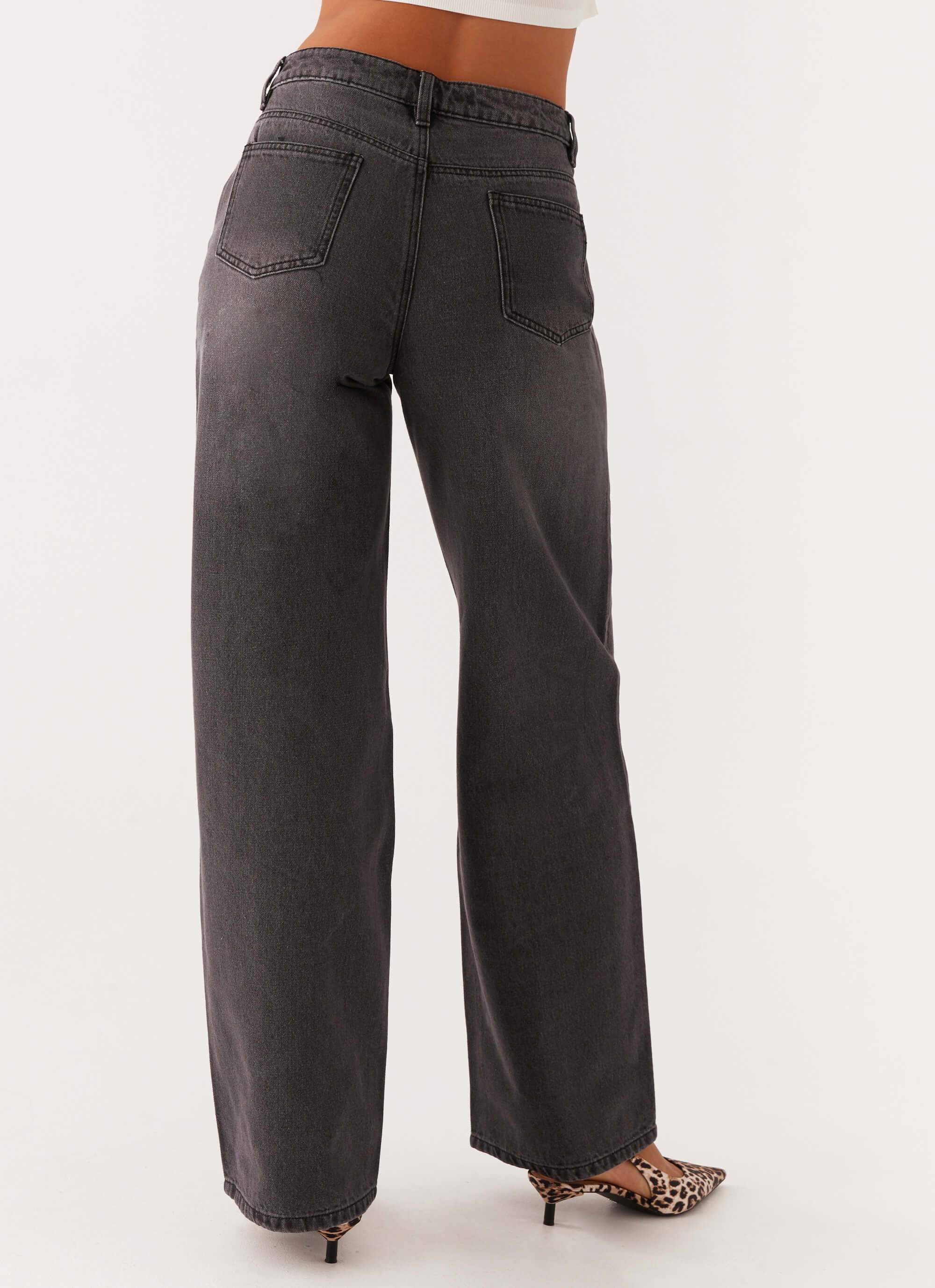Keanna Low Rise Denim Jeans - Charcoal - Image 4