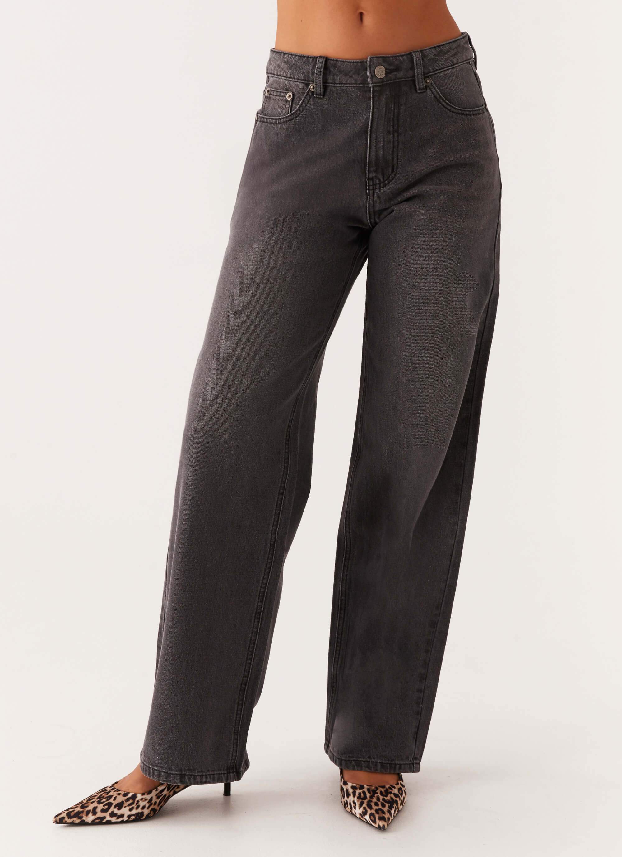 Keanna Low Rise Denim Jeans - Charcoal - Image 5