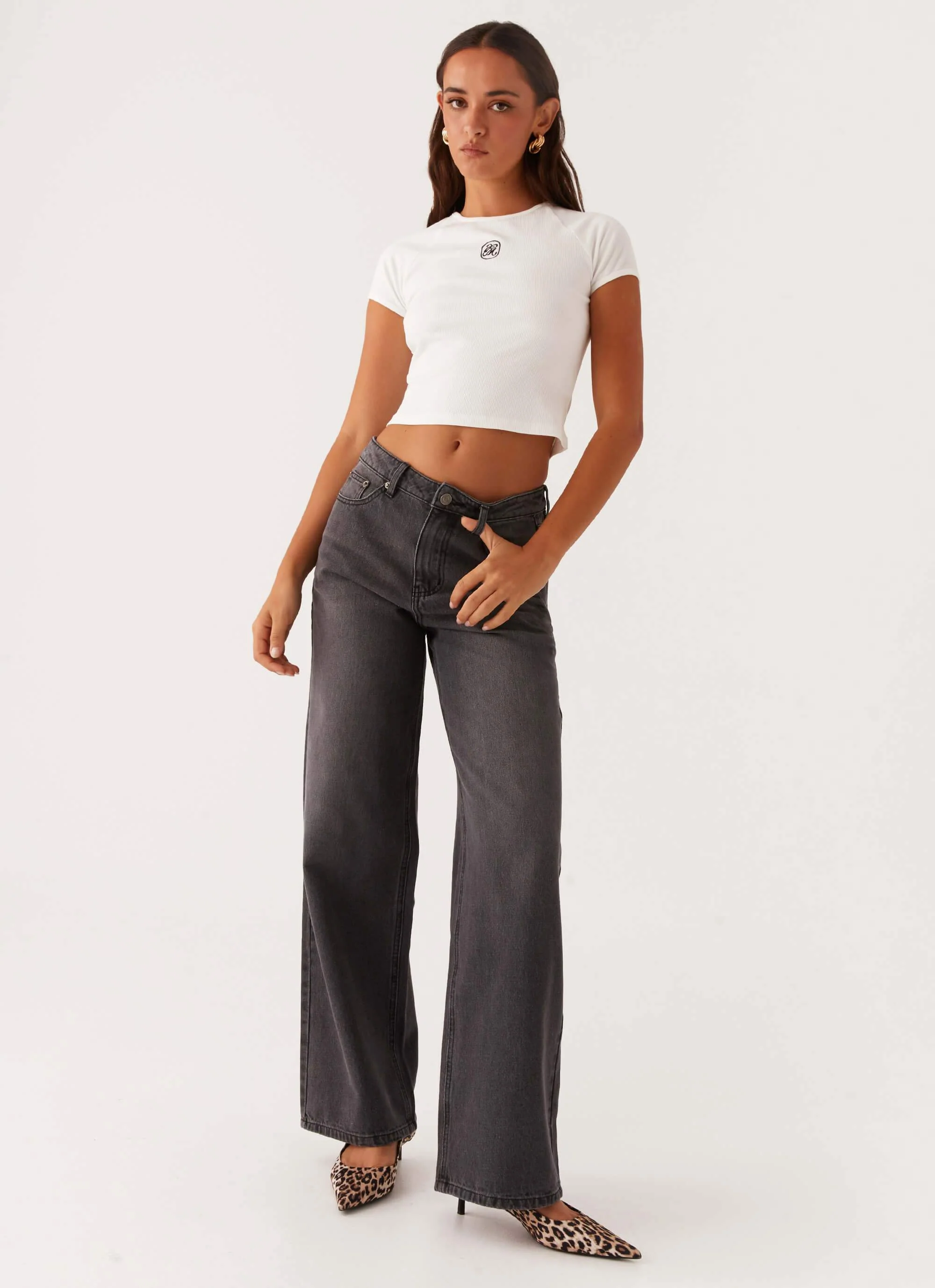 Keanna Low Rise Denim Jeans - Charcoal - Image 6