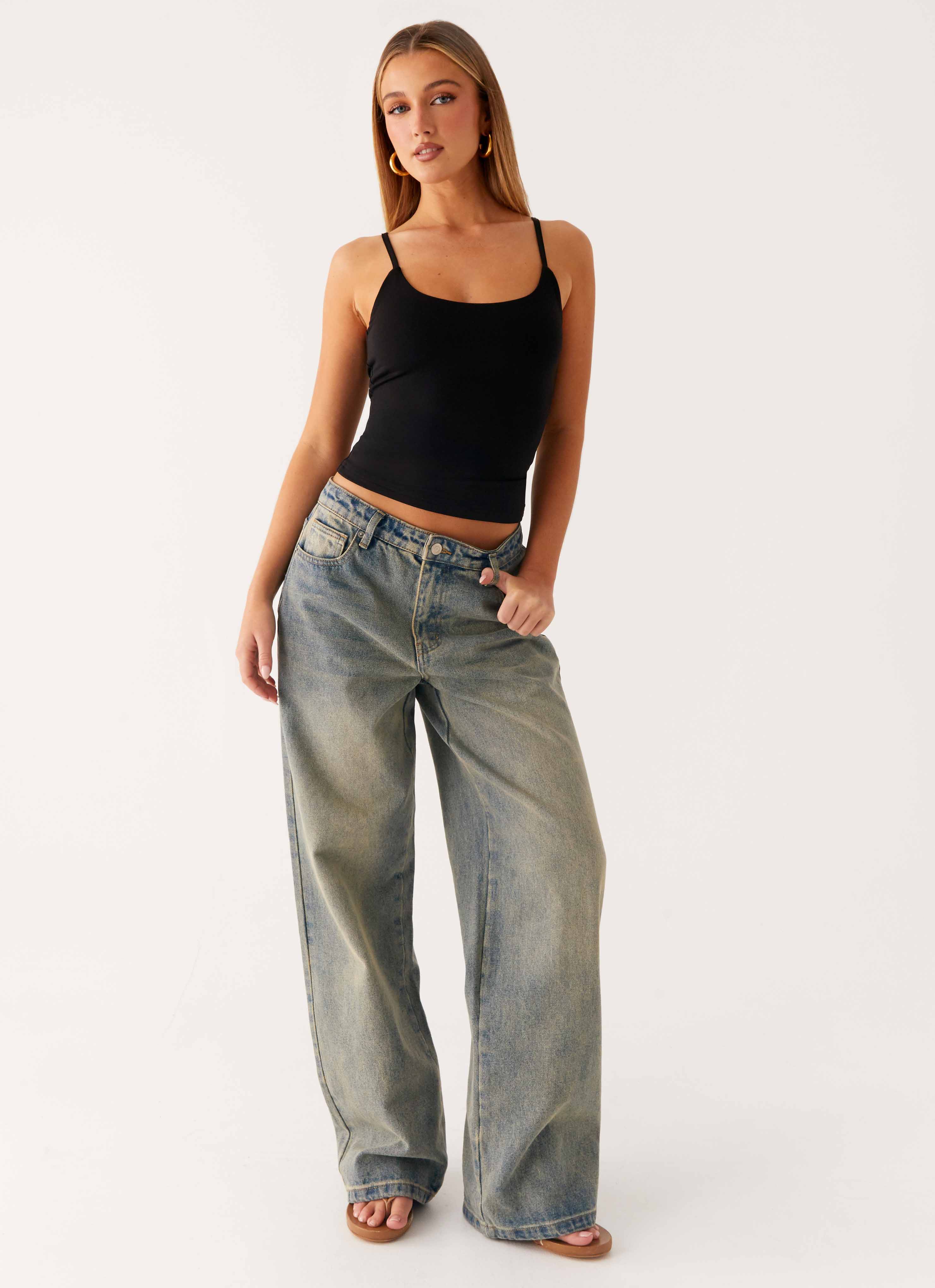 Keanna Low Rise Denim Jeans - Dirty Wash - Image 6