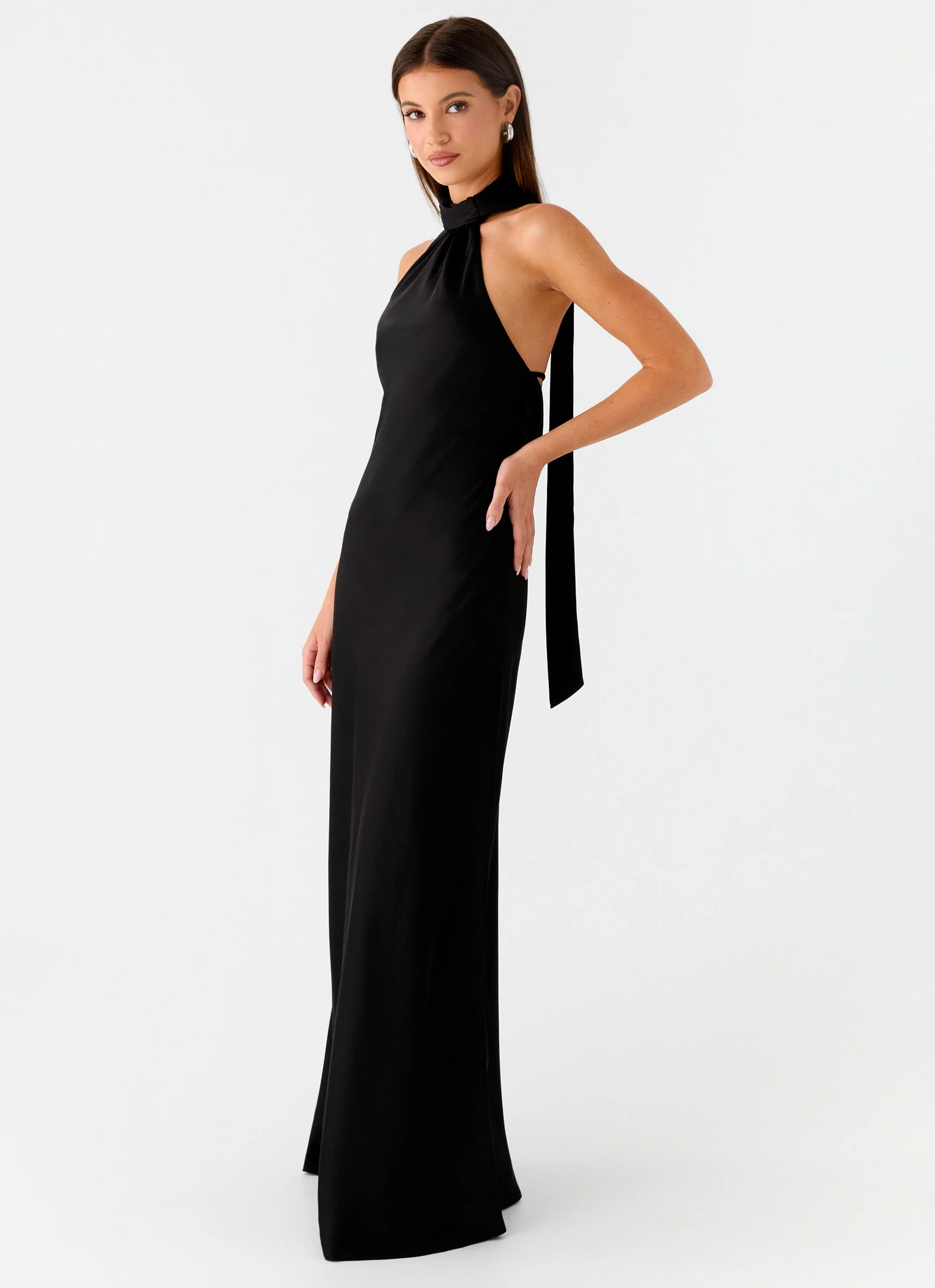 Keena Scarf Maxi Dress - Black - Image 6