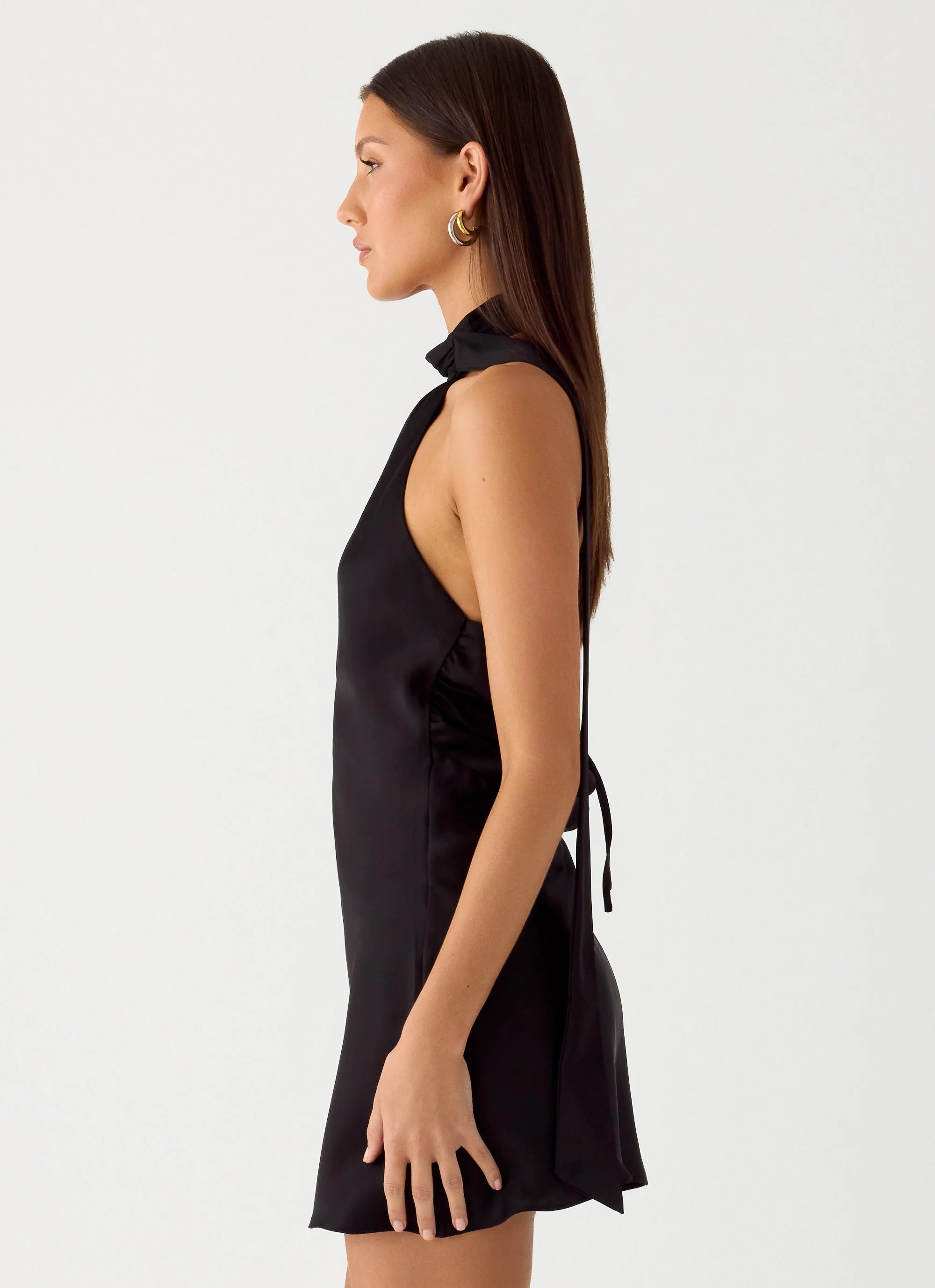 Keena Scarf Mini Dress - Black - Image 3