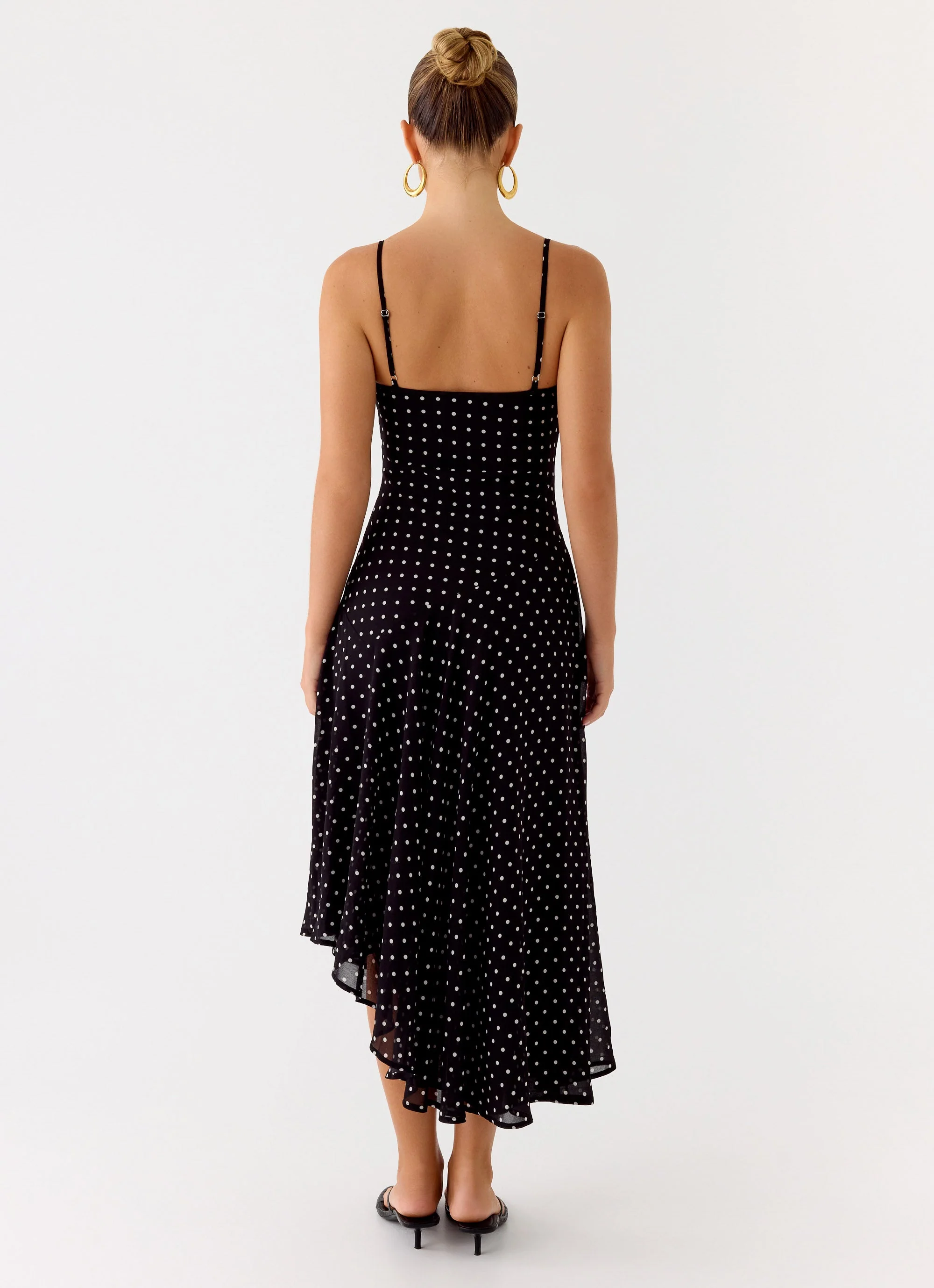 Keep You Waiting Midi Dress - Black Polkadot - Image 3