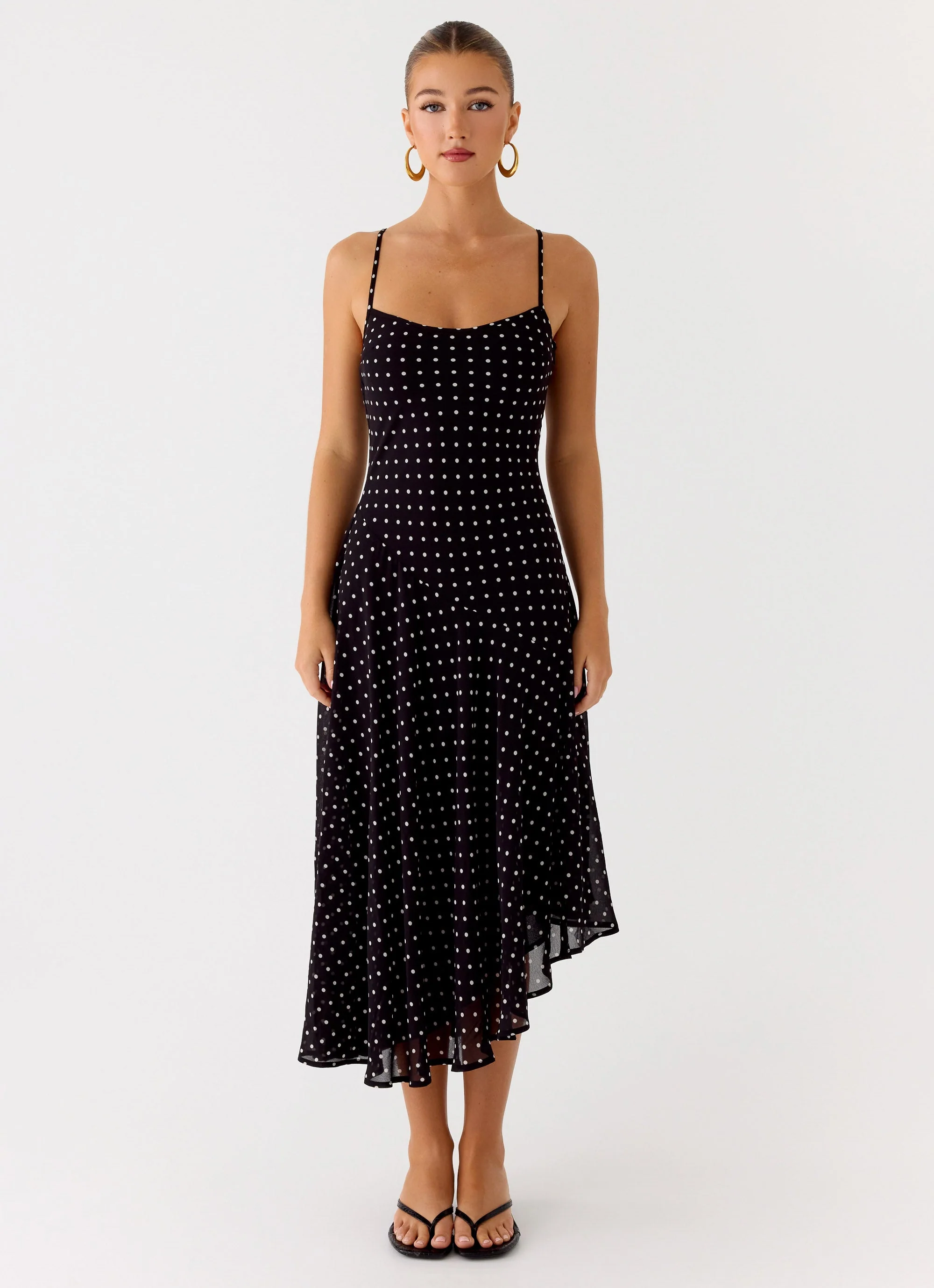 Keep You Waiting Midi Dress - Black Polkadot - Image 4