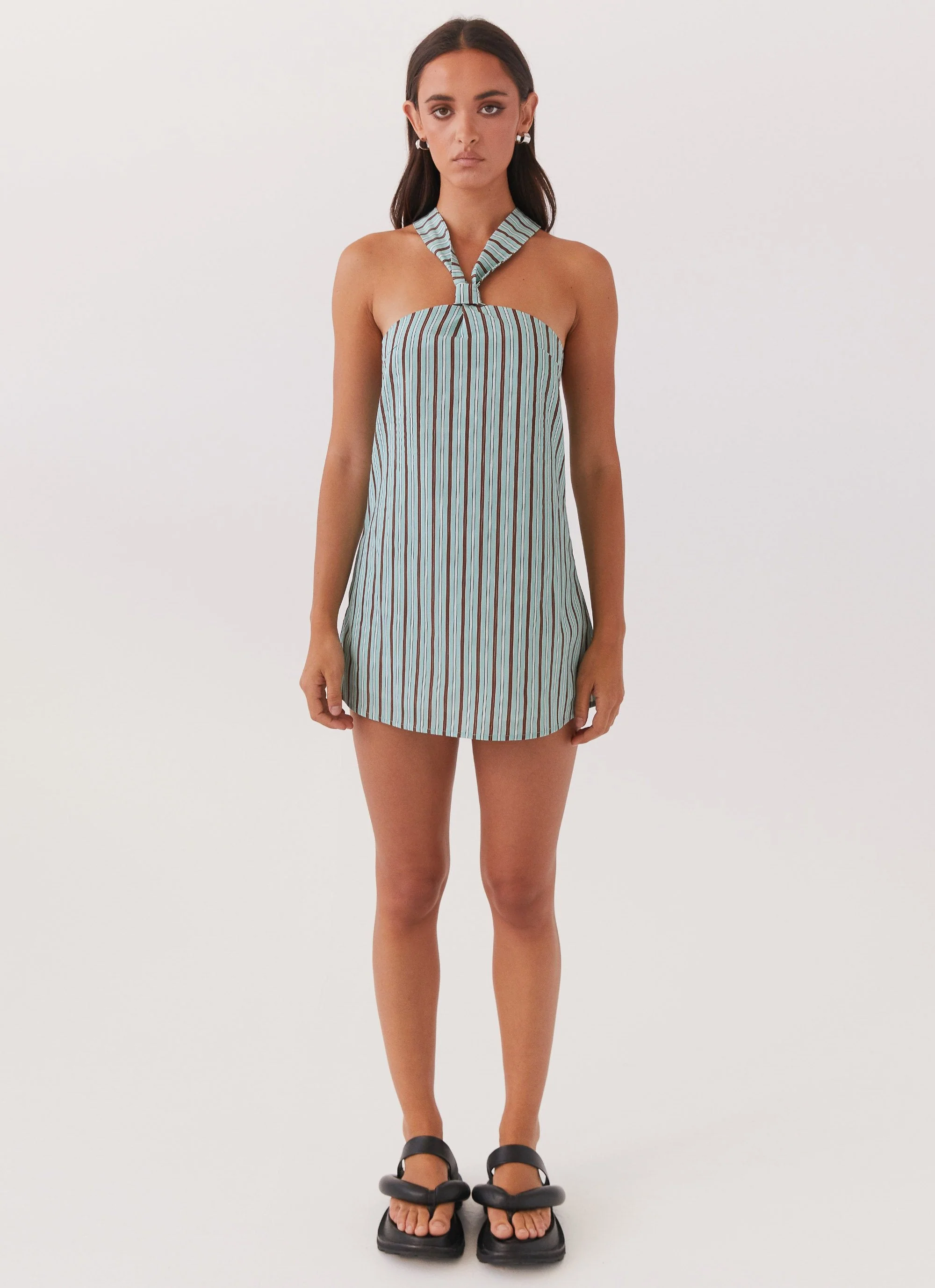 Keira Linen Micro Mini Dress - Coastal Stripe - Image 4
