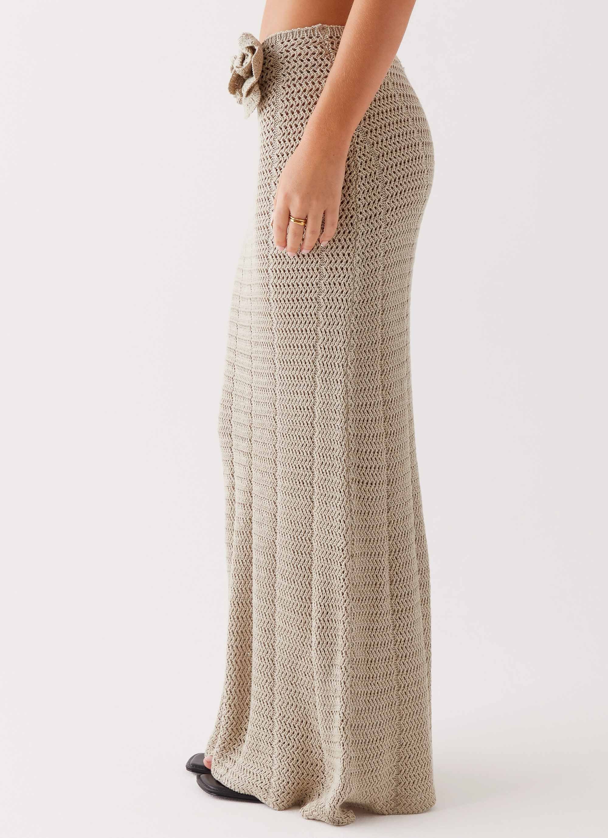 Kelcie Rose Crochet Maxi Skirt - Sage - Image 3