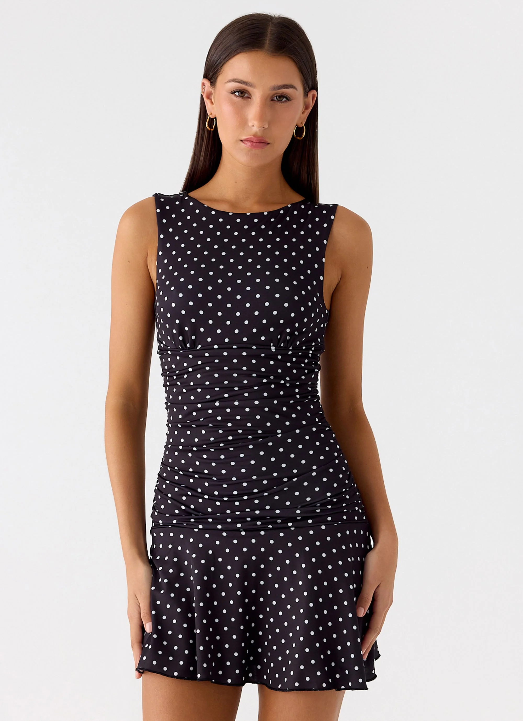Kelda Mini Dress - Black Polkadot - Image 6