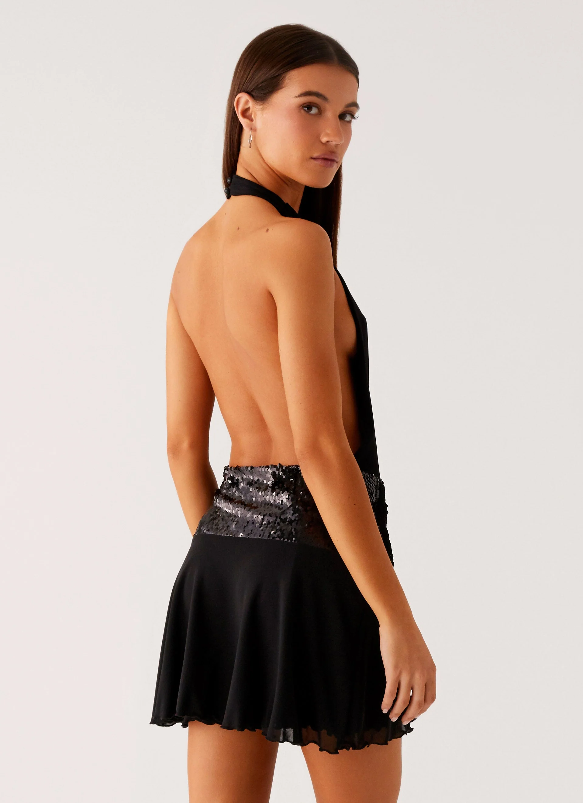 Kelsey Sequin Mini Dress - Black - Image 6