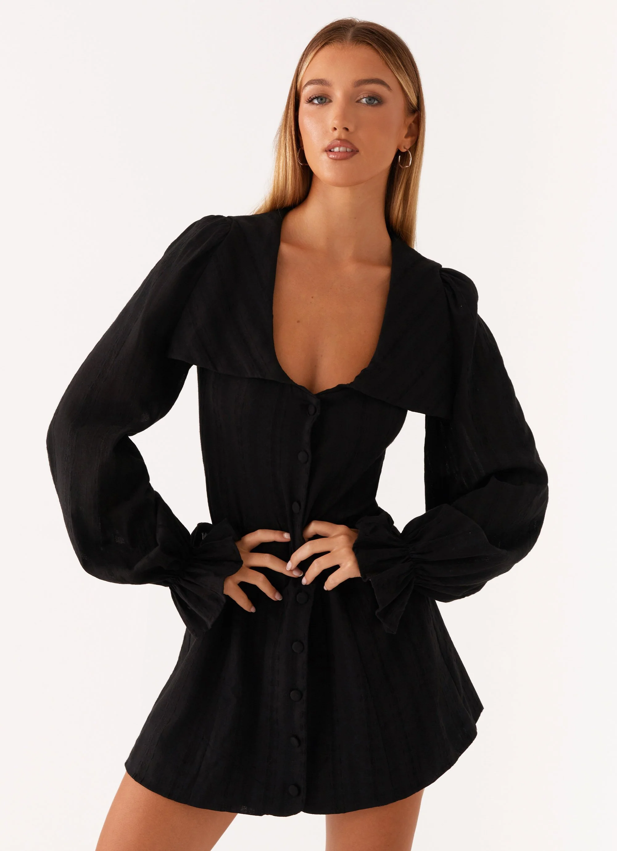 Kendrick Long Sleeve Mini Dress - Black - Image 5