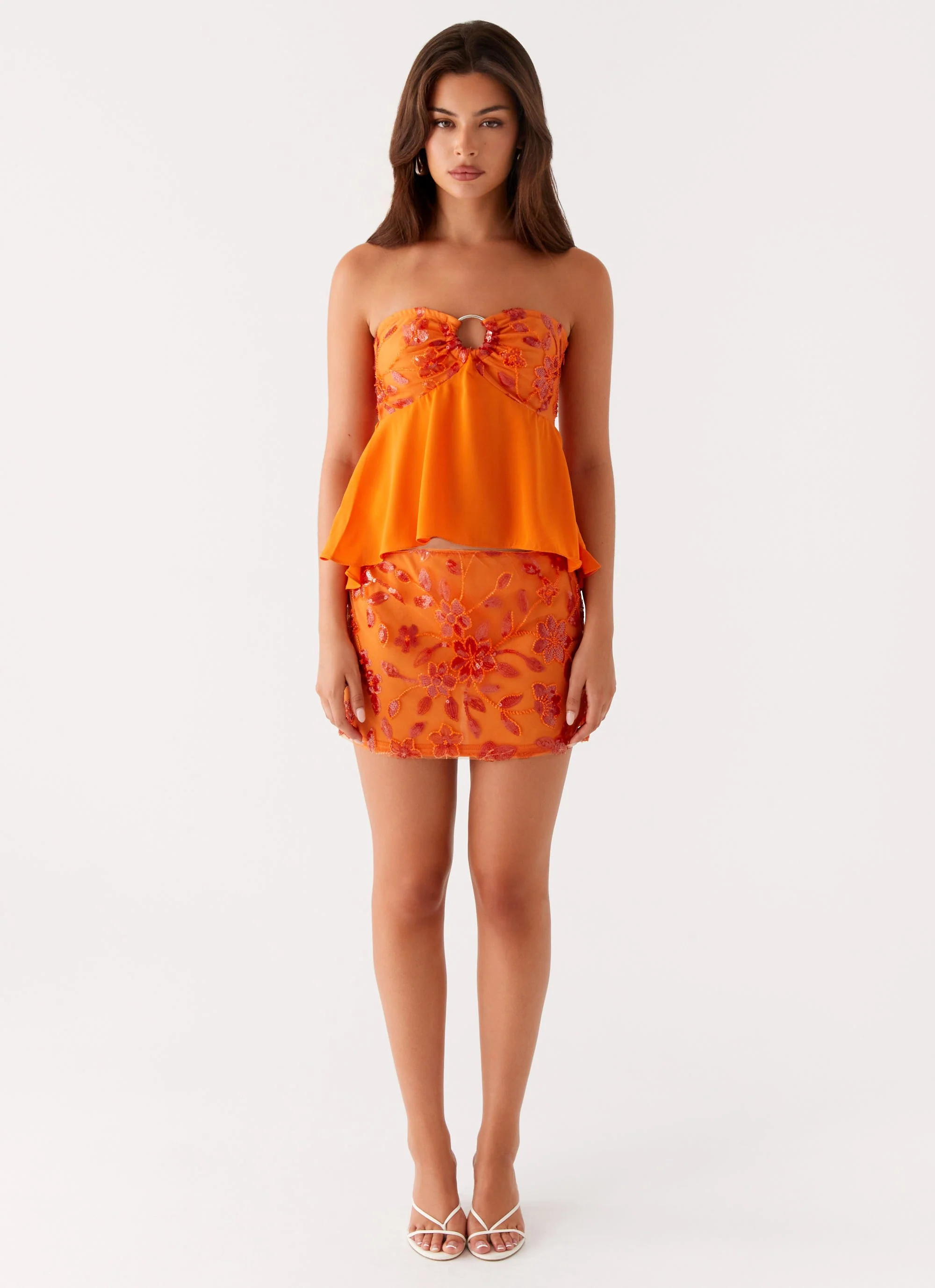 Kenya Beaded Mini Skirt - Orange - Image 3