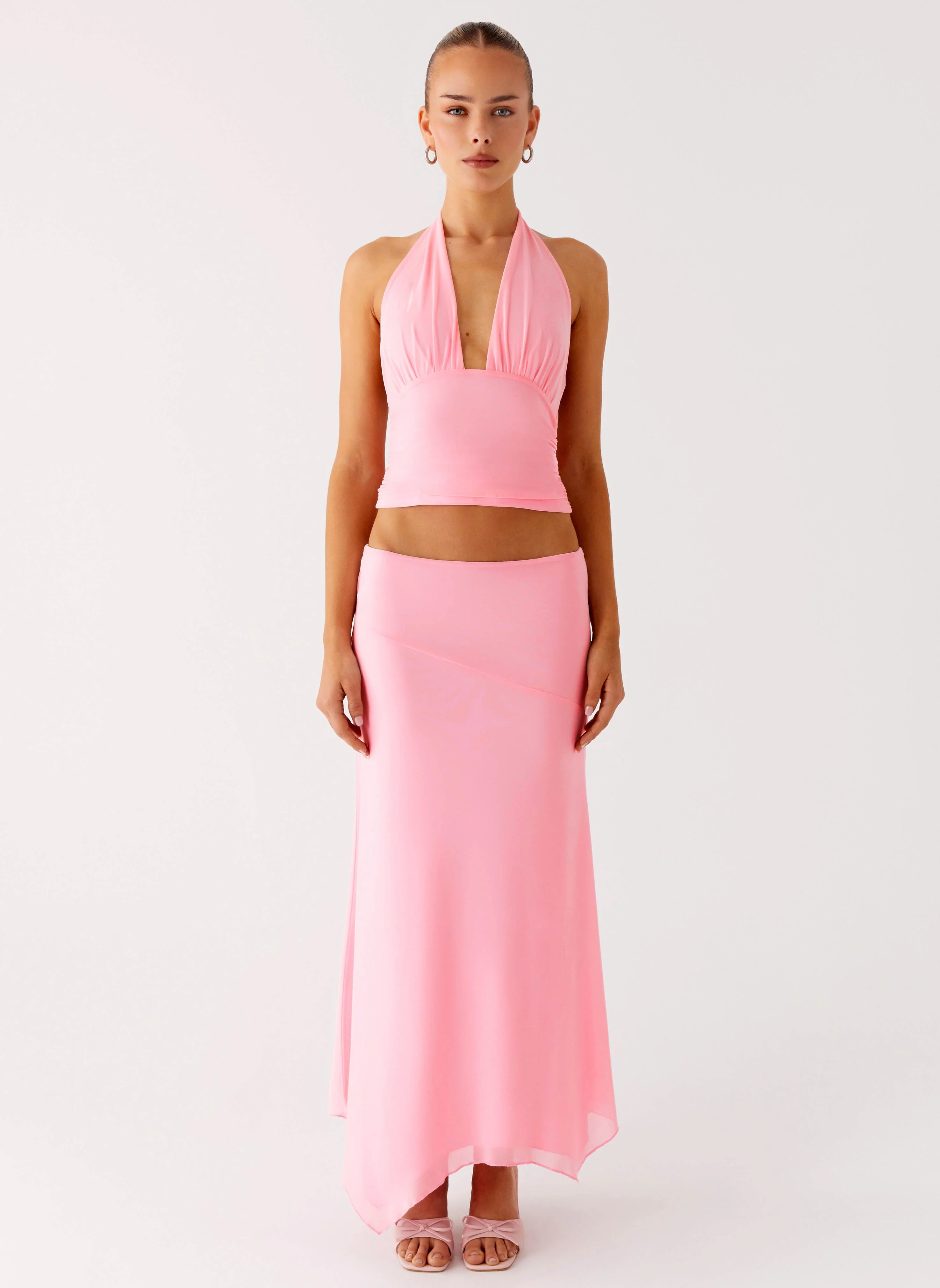 Kerrie Hanky Midi Skirt - Baby Pink - Image 2
