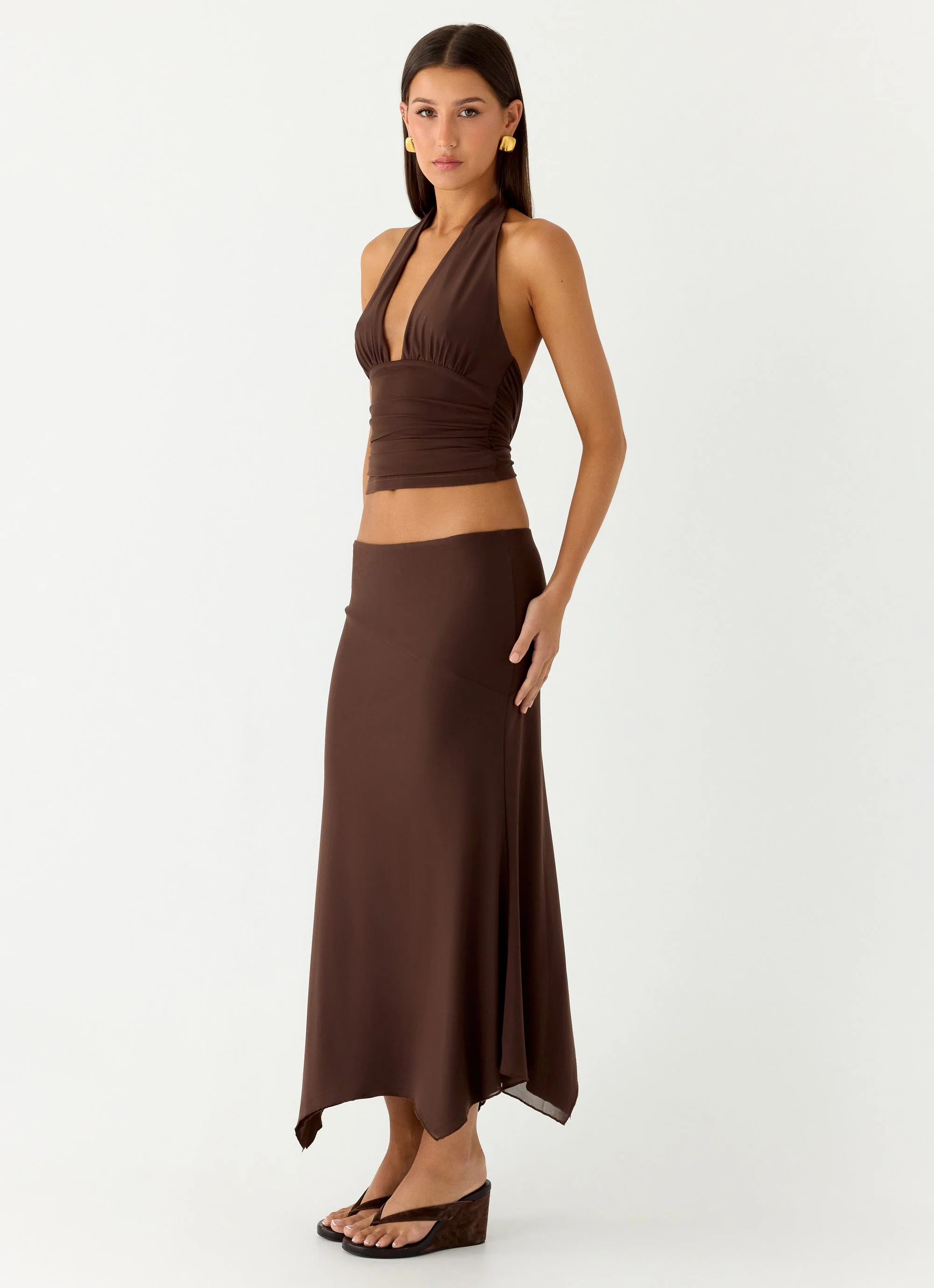 Kerrie Hanky Midi Skirt - Chocolate - Image 6