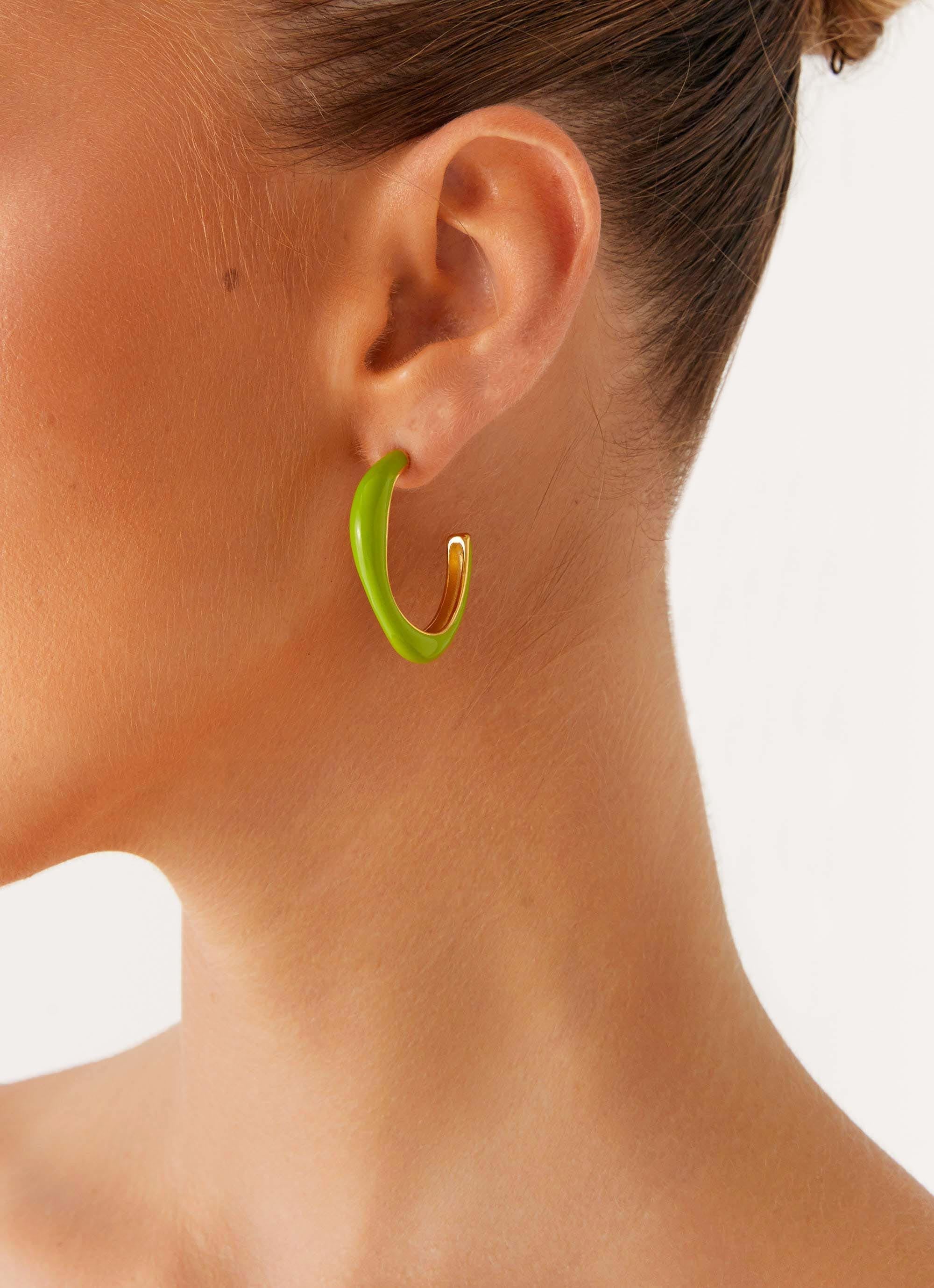 Keyon Earrings - Green - Image 2