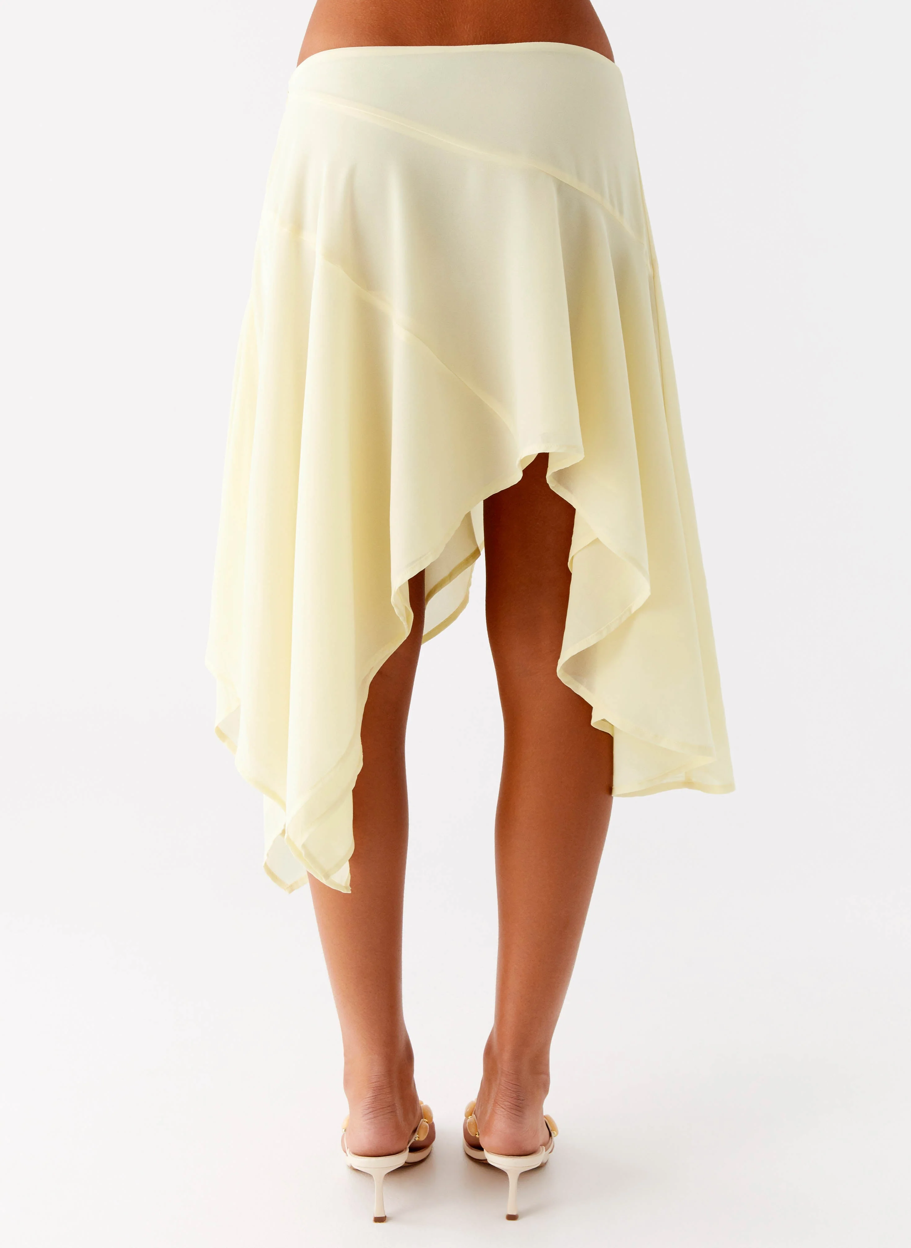 Kia Low Rise Asymmetrical Midi Skirt - Yellow - Image 4