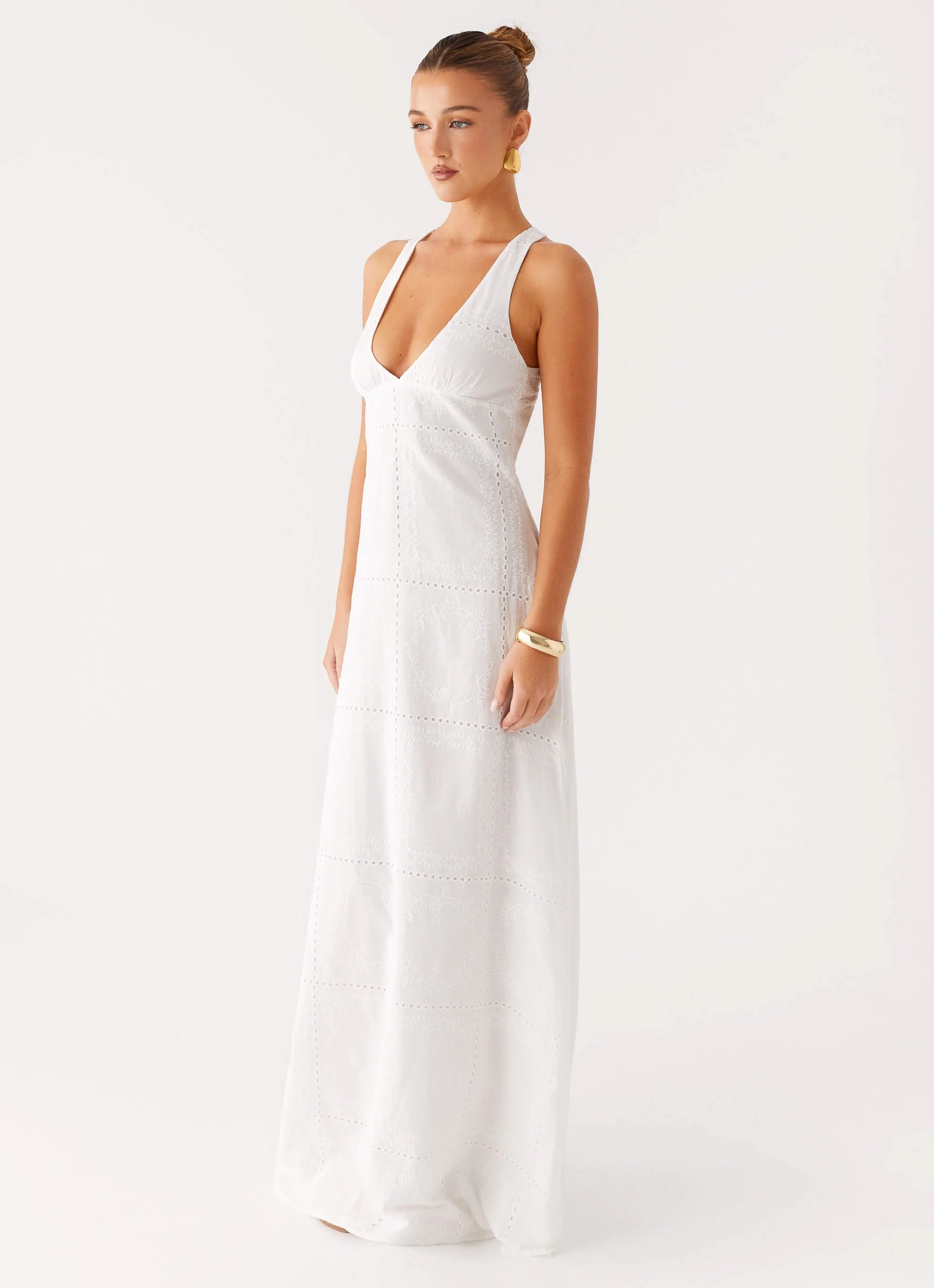 Kiana Halter Maxi Dress - White - Image 5