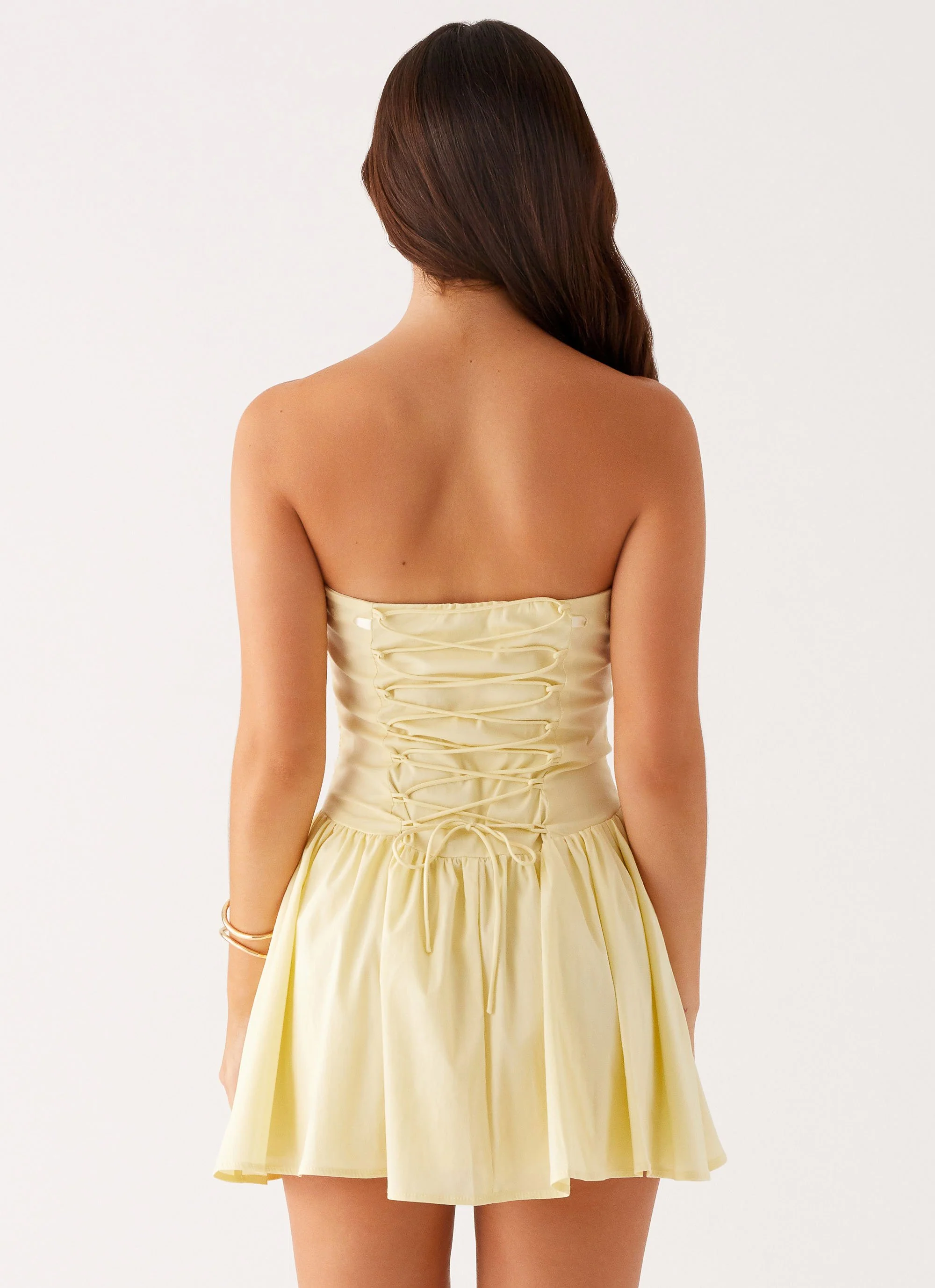Kienna Strapless Mini Dress - Yellow - Image 4