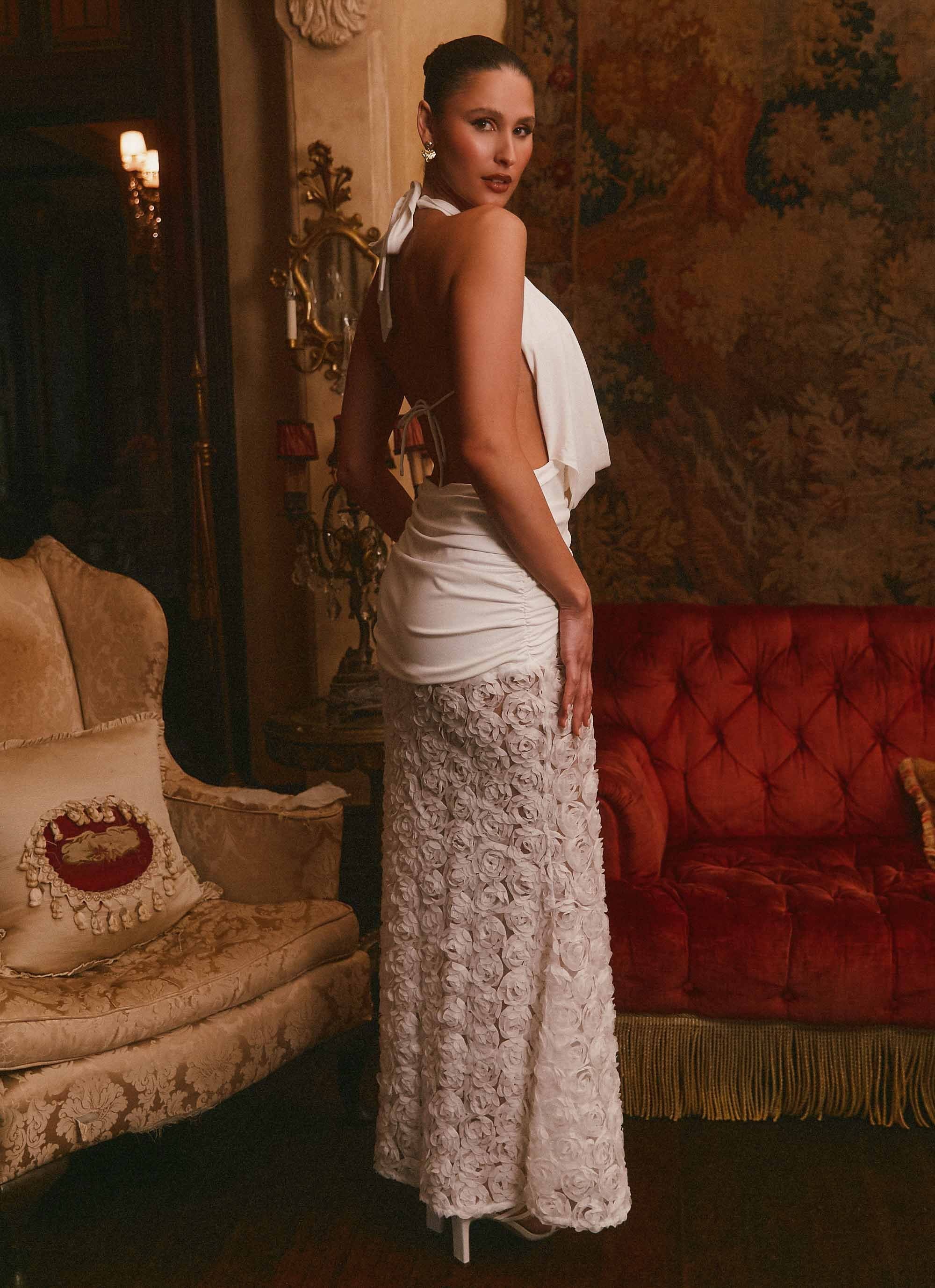 Kita Textured Maxi Dress - White - Image 2