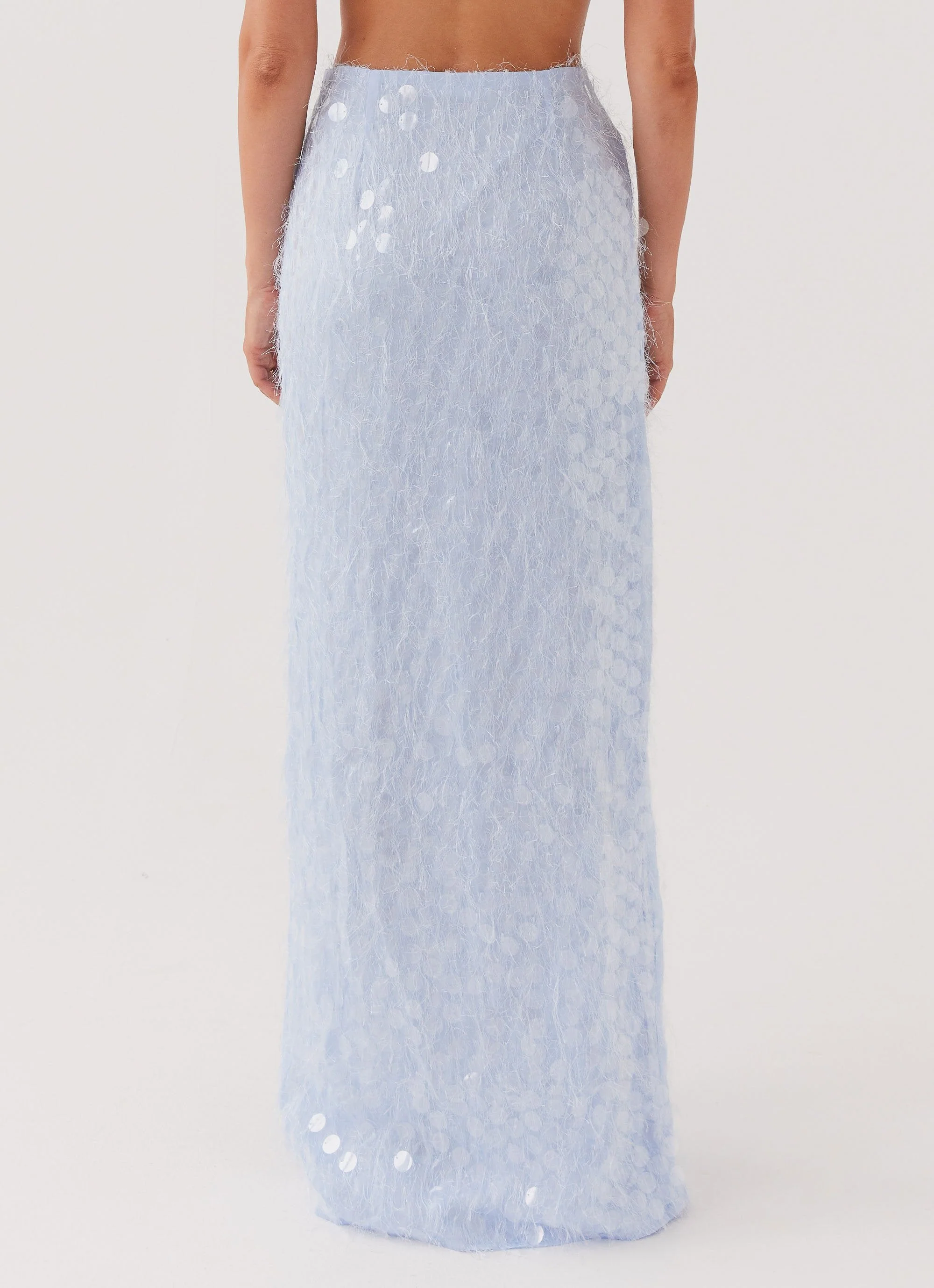 Kyleigh Textured Sequin Maxi Skirt - Lavender Mist - Image 4