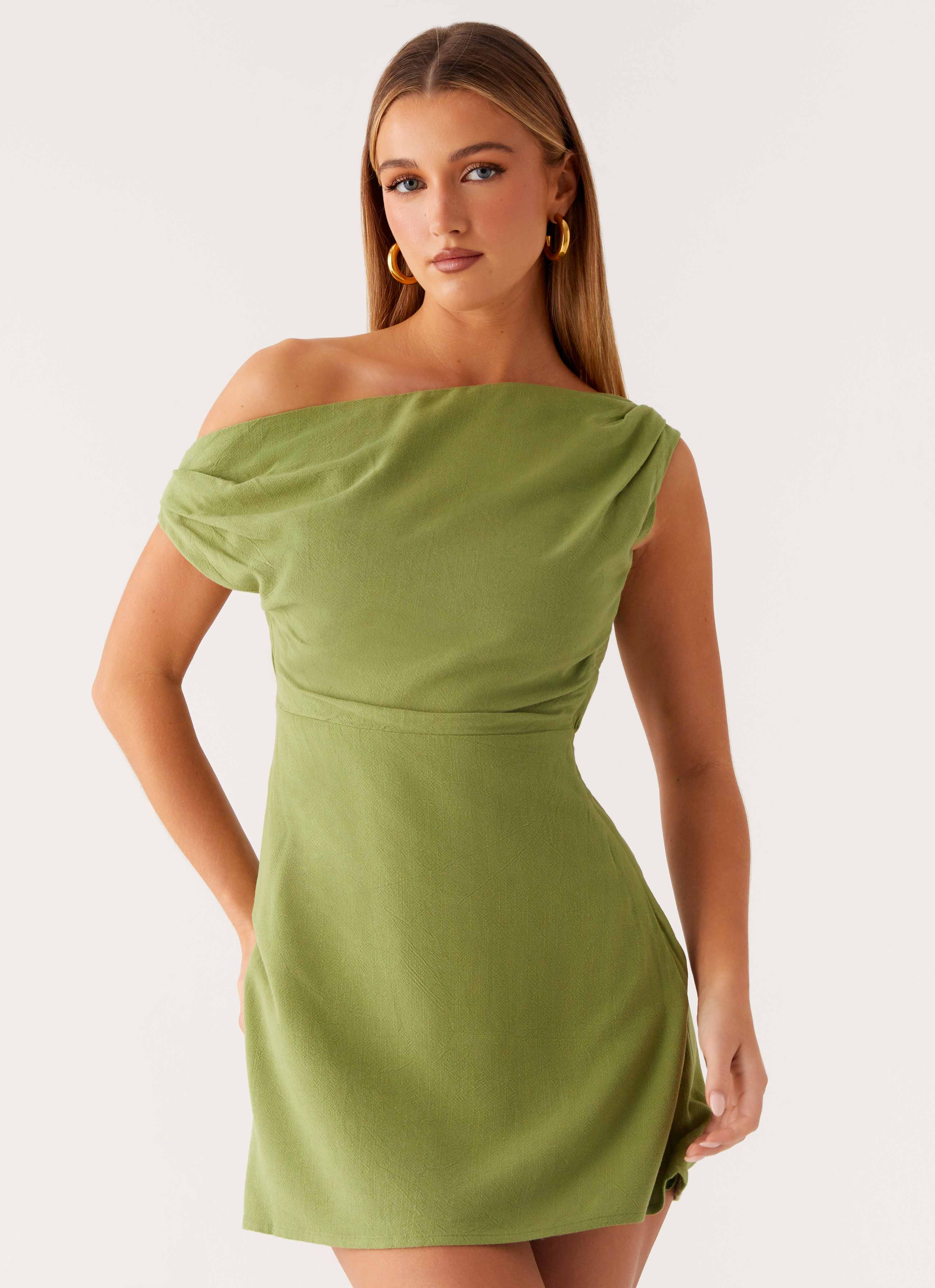 Lady Love Linen Mini Dress - Cactus