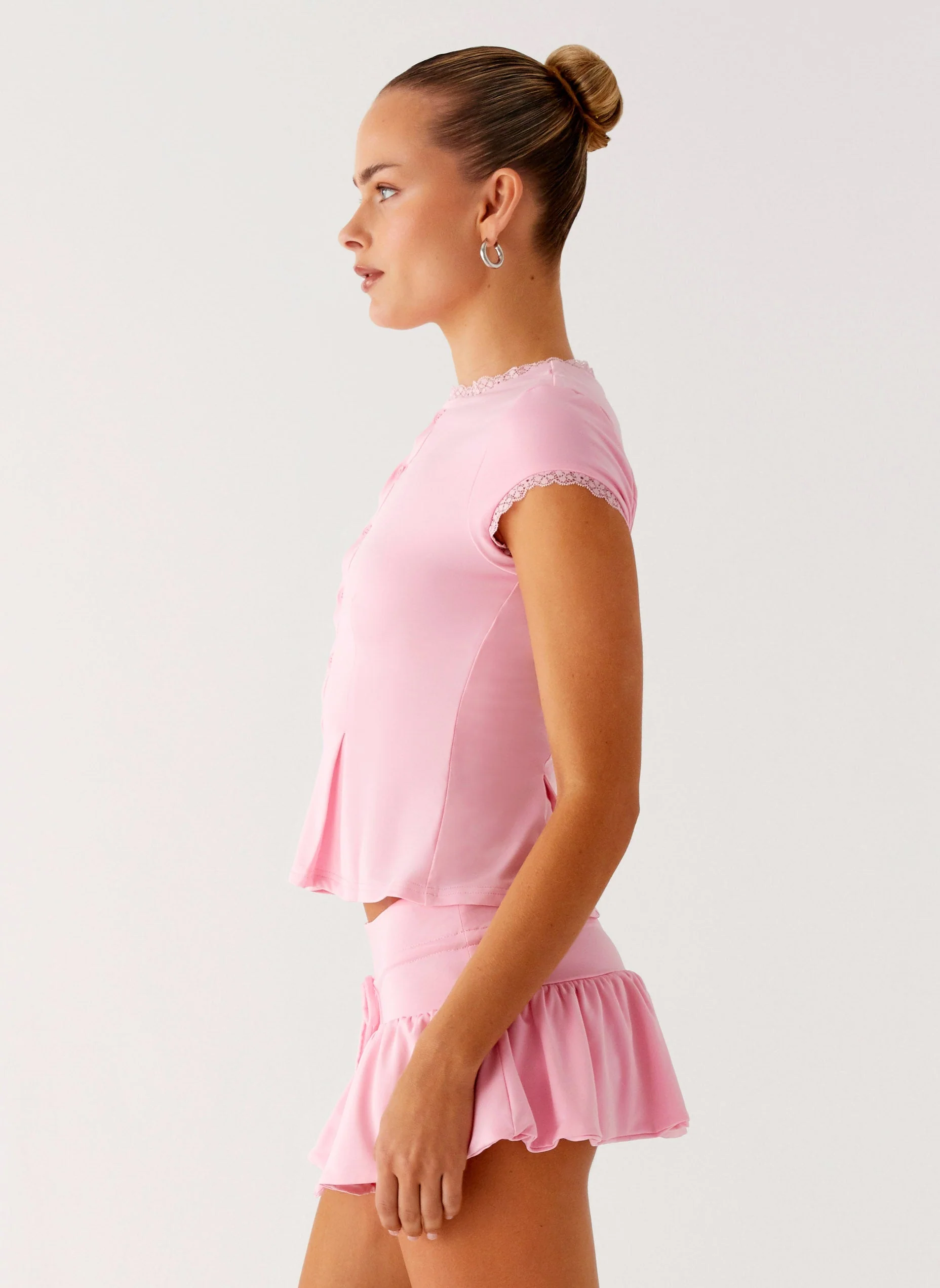 Landon Button Up Top - Pink - Image 3