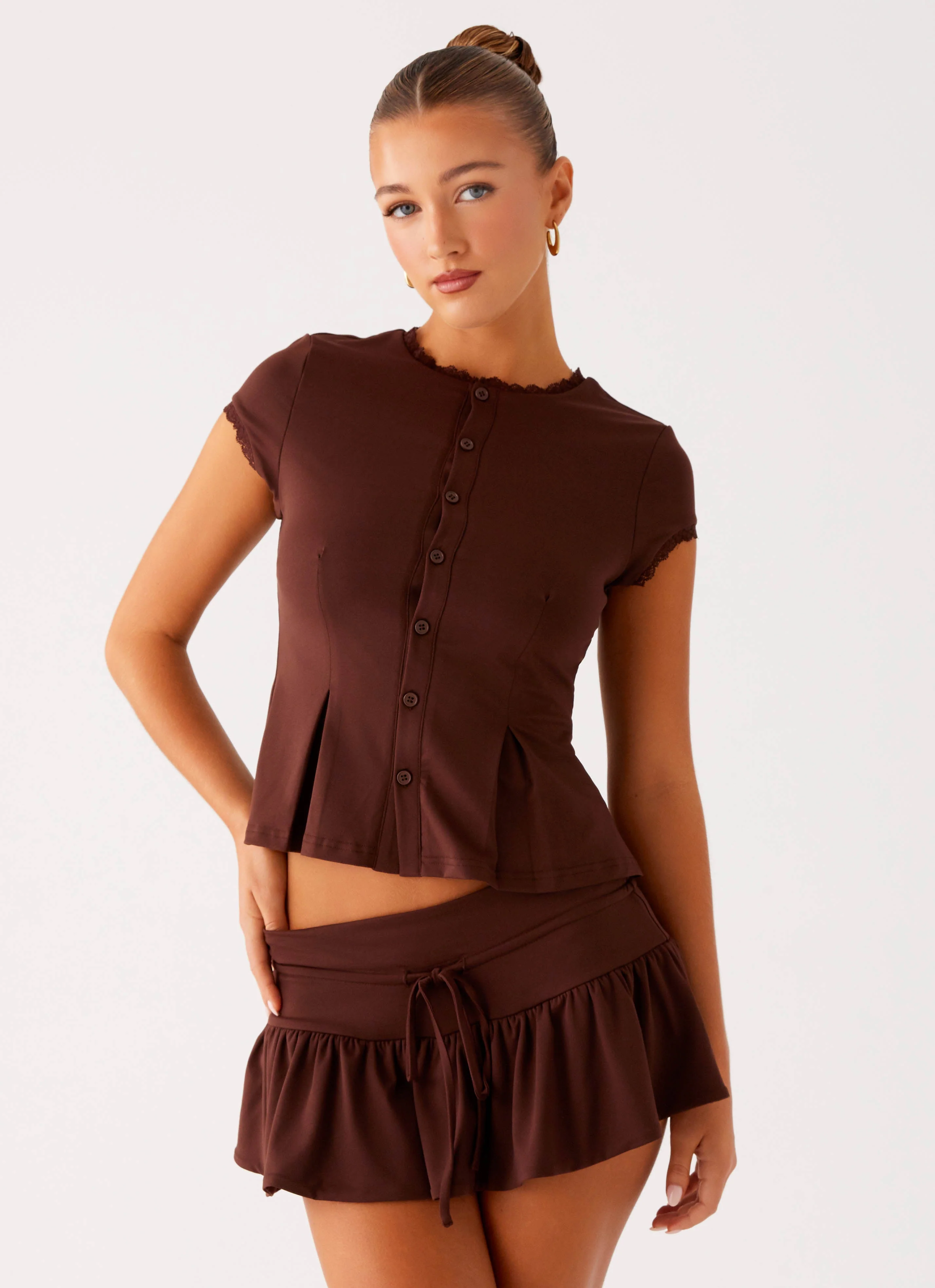 Landon Mini Skort - Chocolate - Image 5