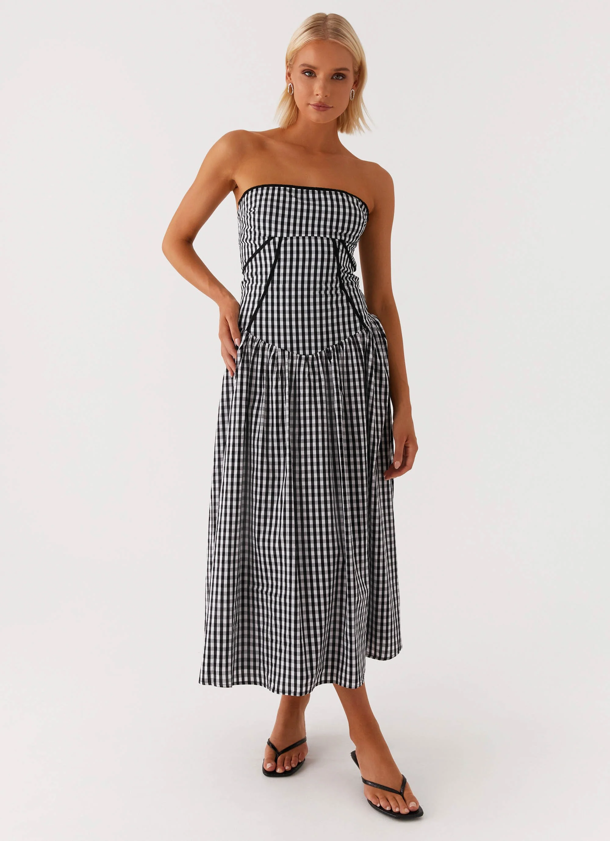 Larnie Midi Dress - Black Gingam - Image 3