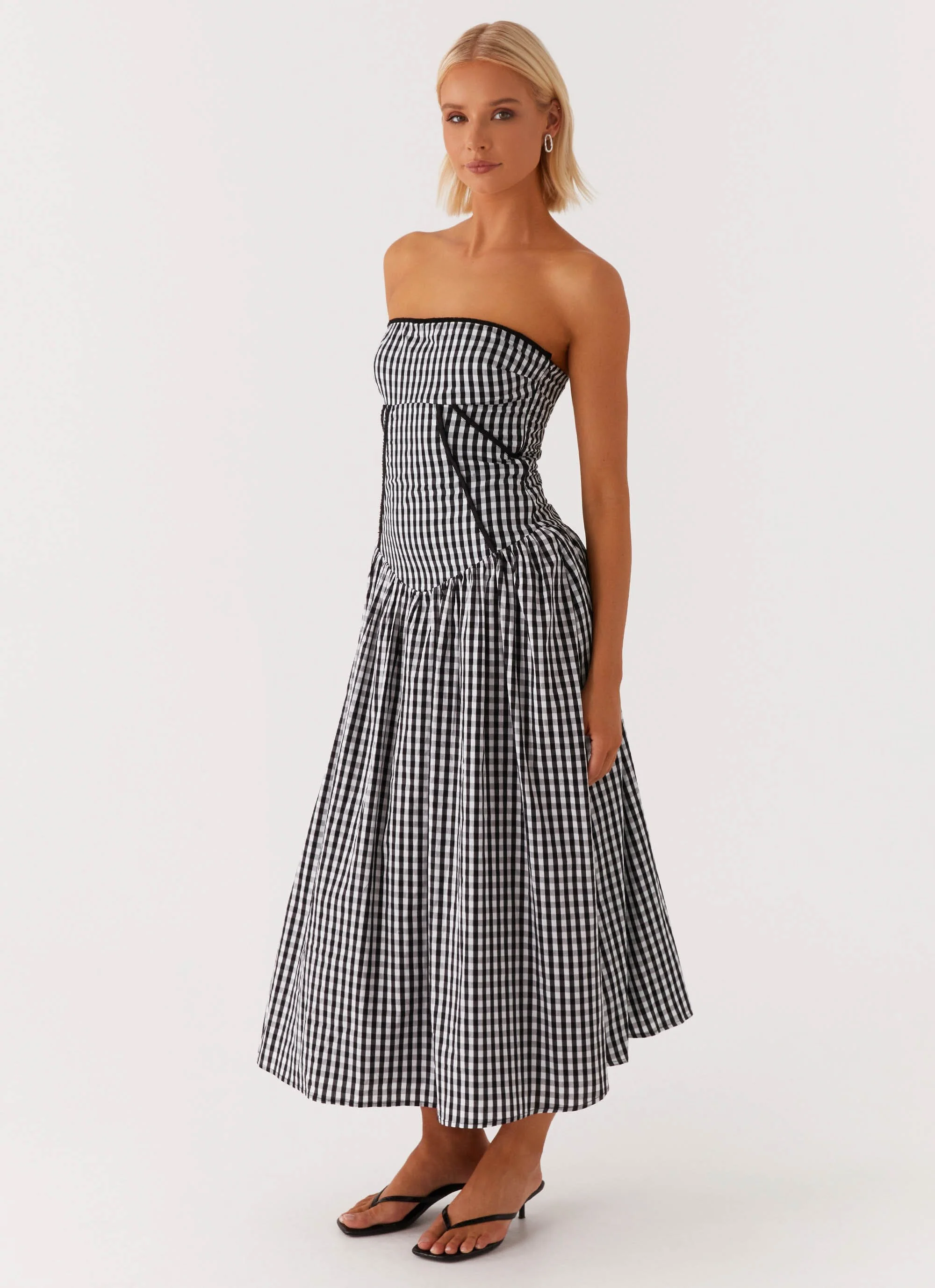 Larnie Midi Dress - Black Gingam - Image 6