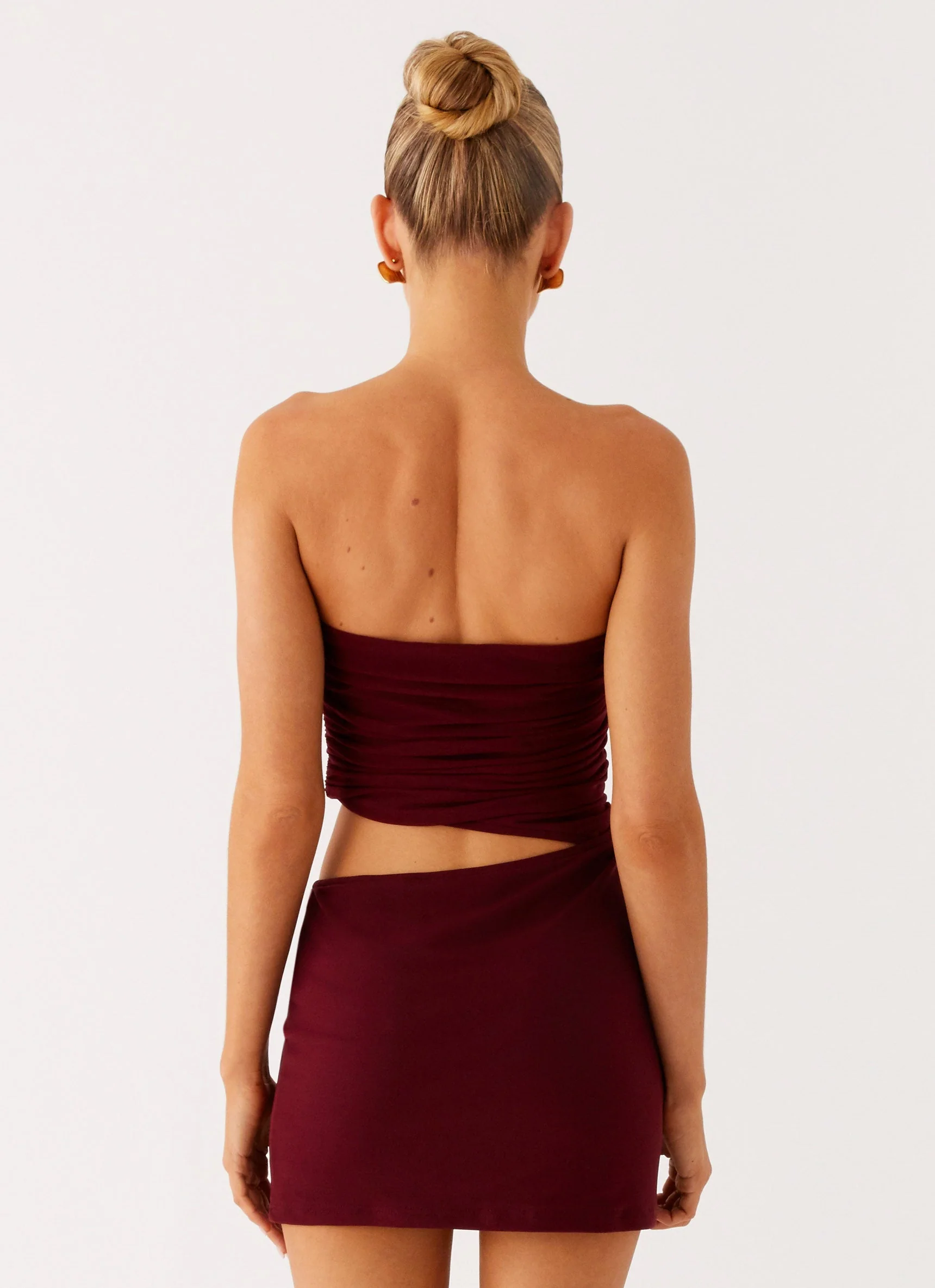 Last Heartbreak Mini Dress - Burgundy - Image 3