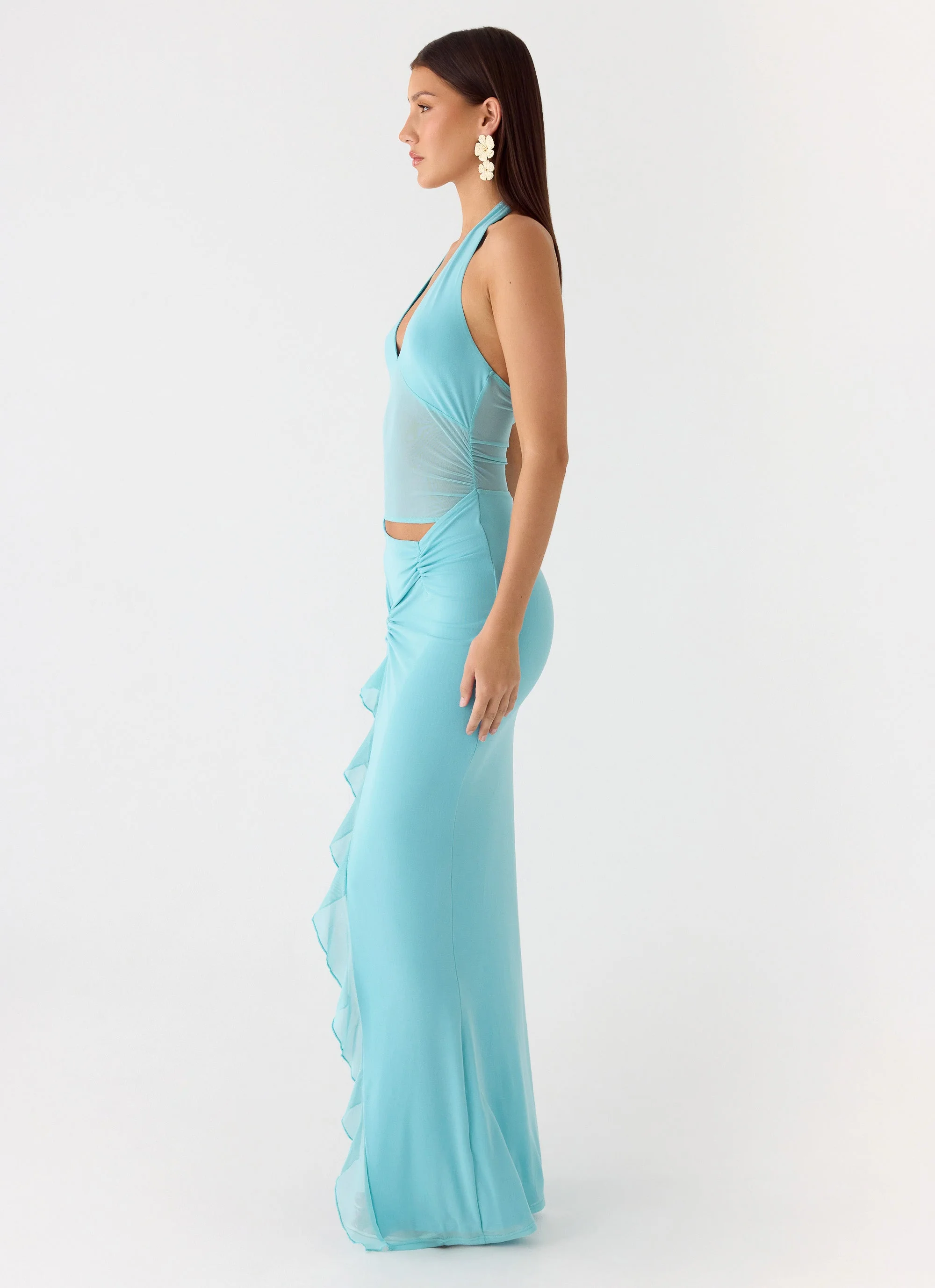 Last Sequence Maxi Dress - Aqua Blue - Image 2