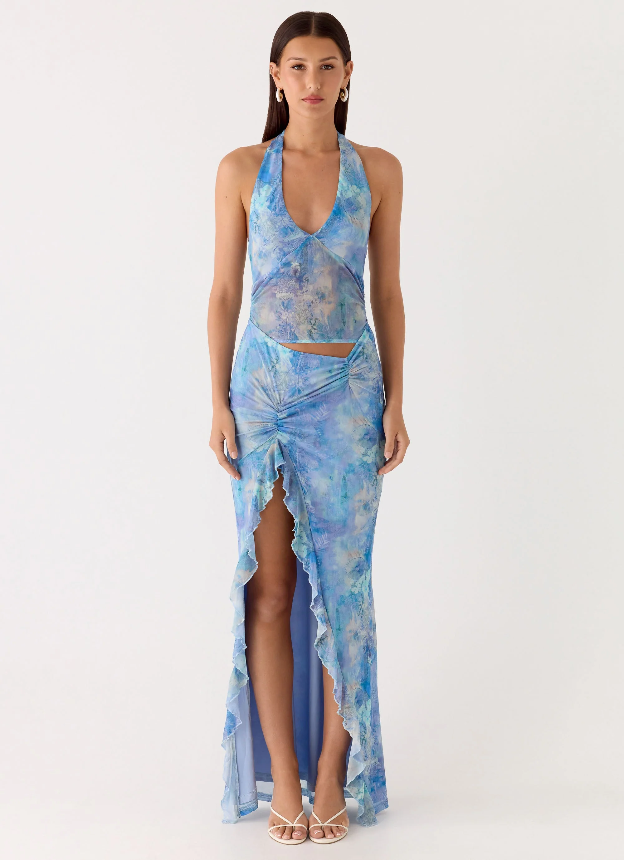Last Sequence Maxi Dress - Aqua Paisley - Image 2