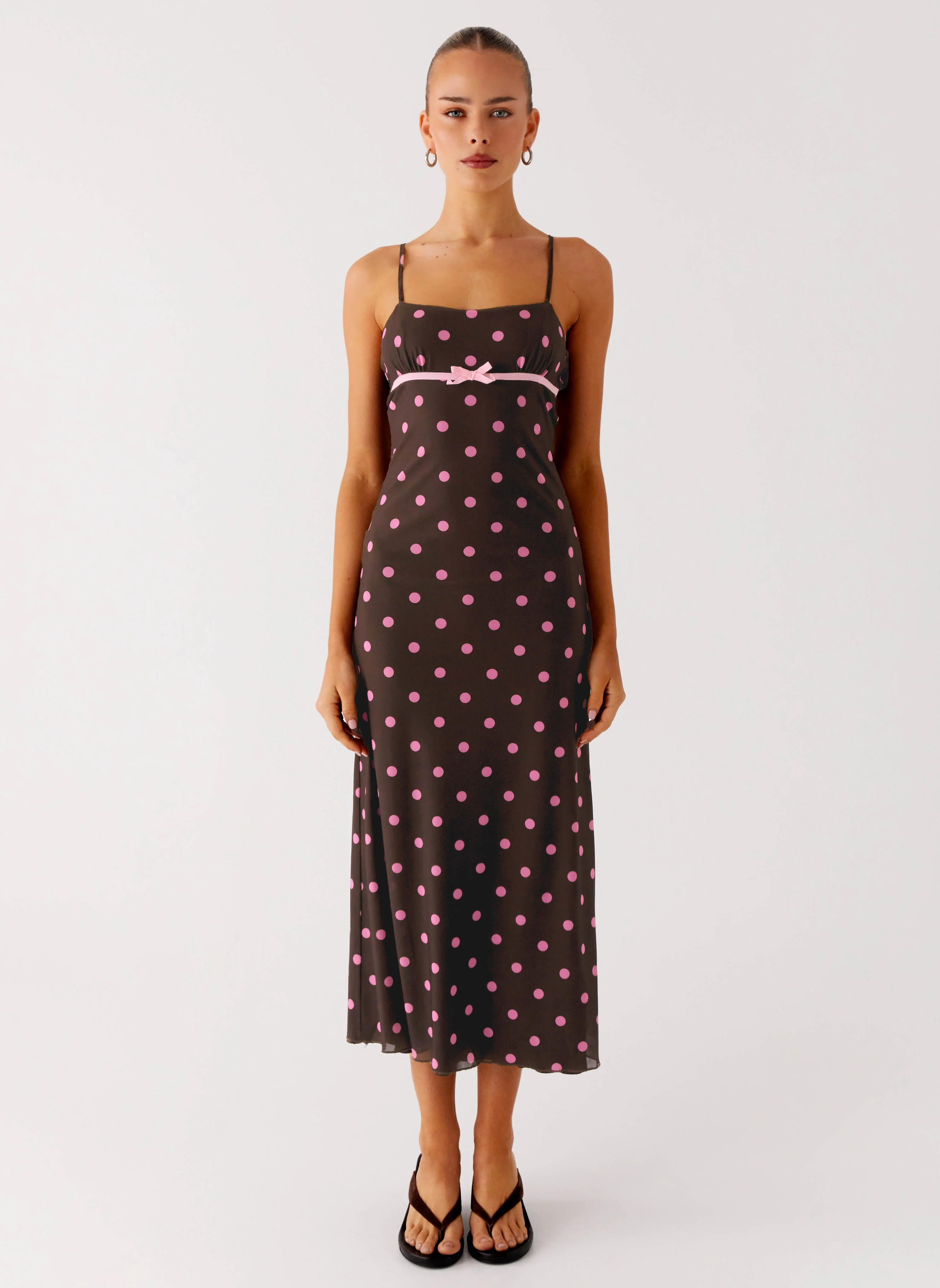 Latto Midi Dress - Chocolate Strawberry Dot - Image 2